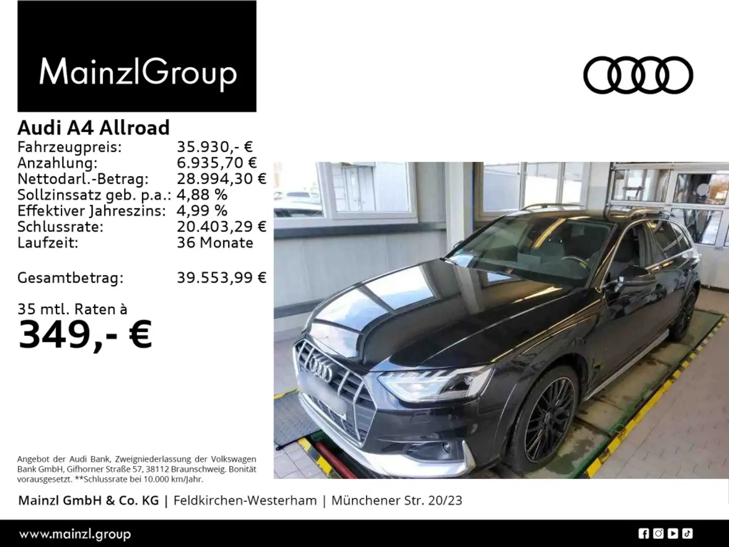Audi A4 allroad 45 TFSI quattro AHK Kamera Matrix Schwarz - 1