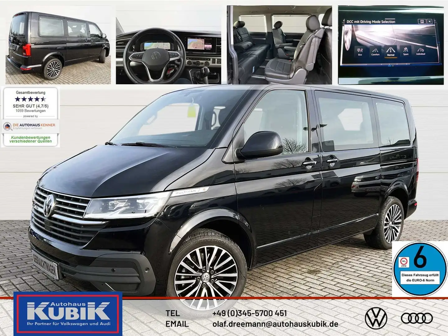 Volkswagen T6.1 Multivan 2,0 TDI 4motion DSG+zuschaltb. Diff. Sperre+DCC+18 Schwarz - 1