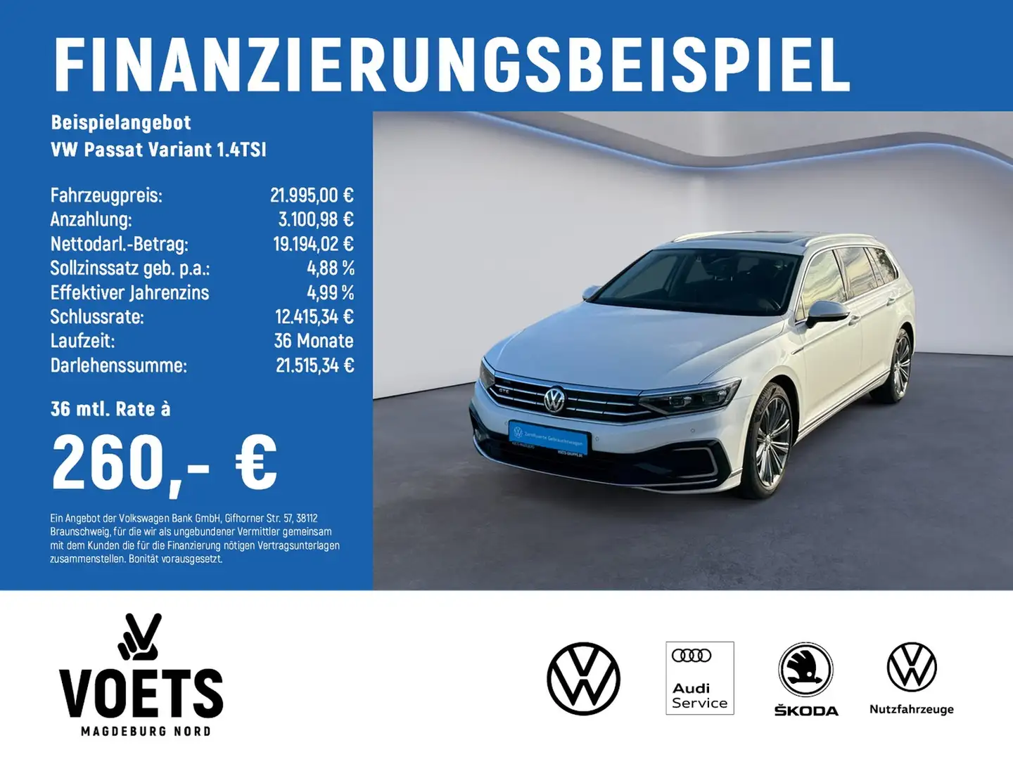Volkswagen Passat Variant 1.4TSI GTE LED+NAVI+AHK+PANO+ Blanc - 2