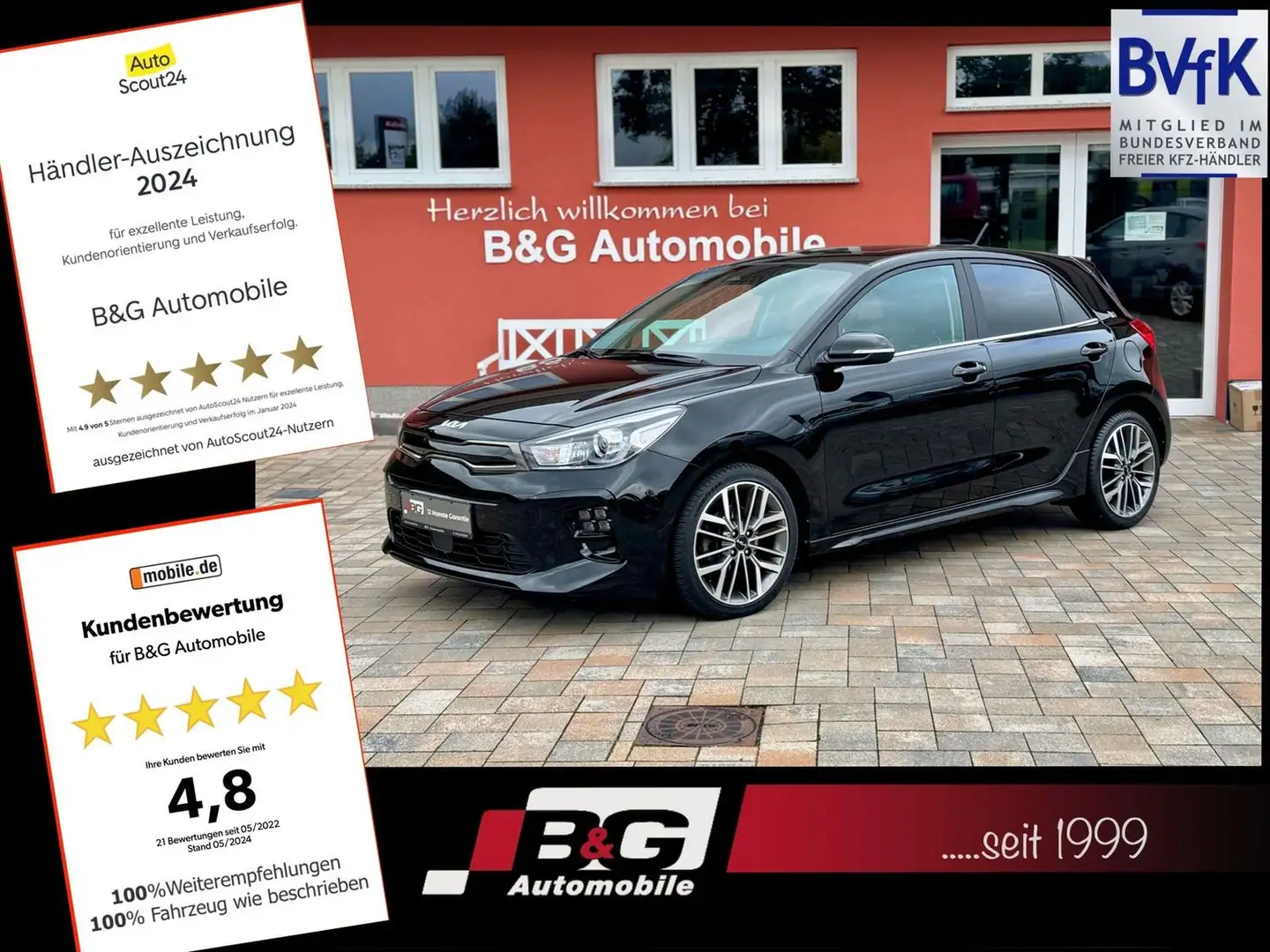 Kia Rio GT-Line*LED*Garantie*Kamera*Teilleder Noir - 1