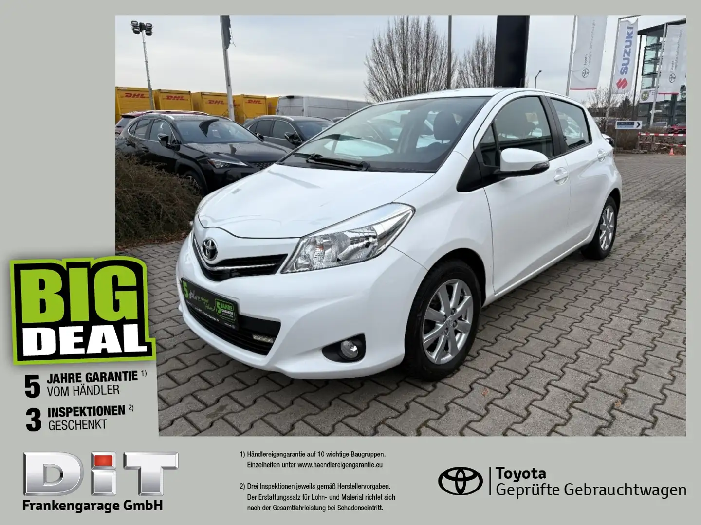 Toyota Yaris 1.0 Dual-VVTi Cool Klima, Radio+CD, USB Weiß - 1