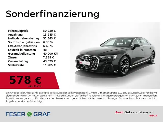 2023 Audi A8 in Black for sale