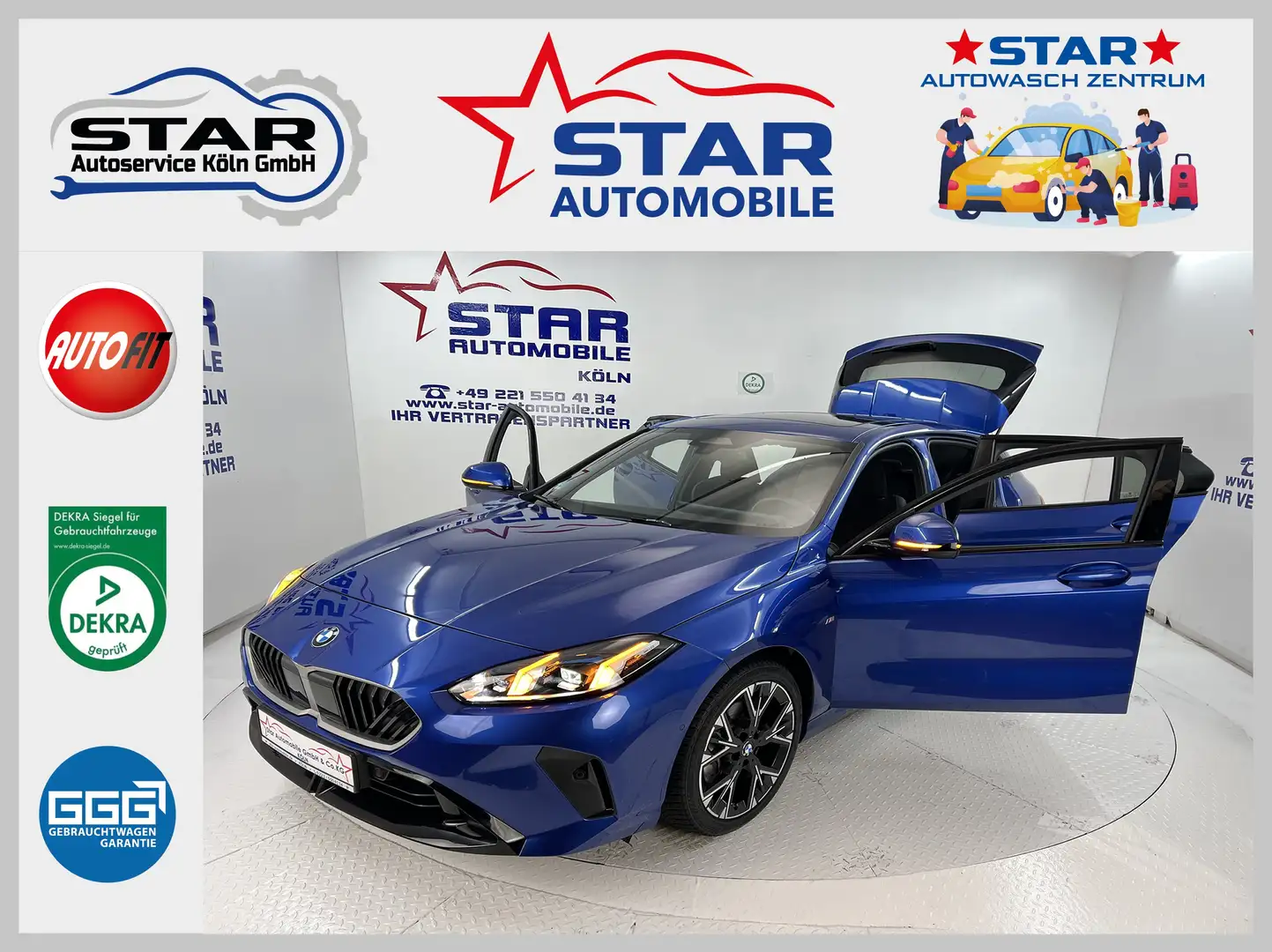 BMW 120 120d M Sport MildHybrid*2,0-110KW*NAVI*PANOR.DACH Blau - 1