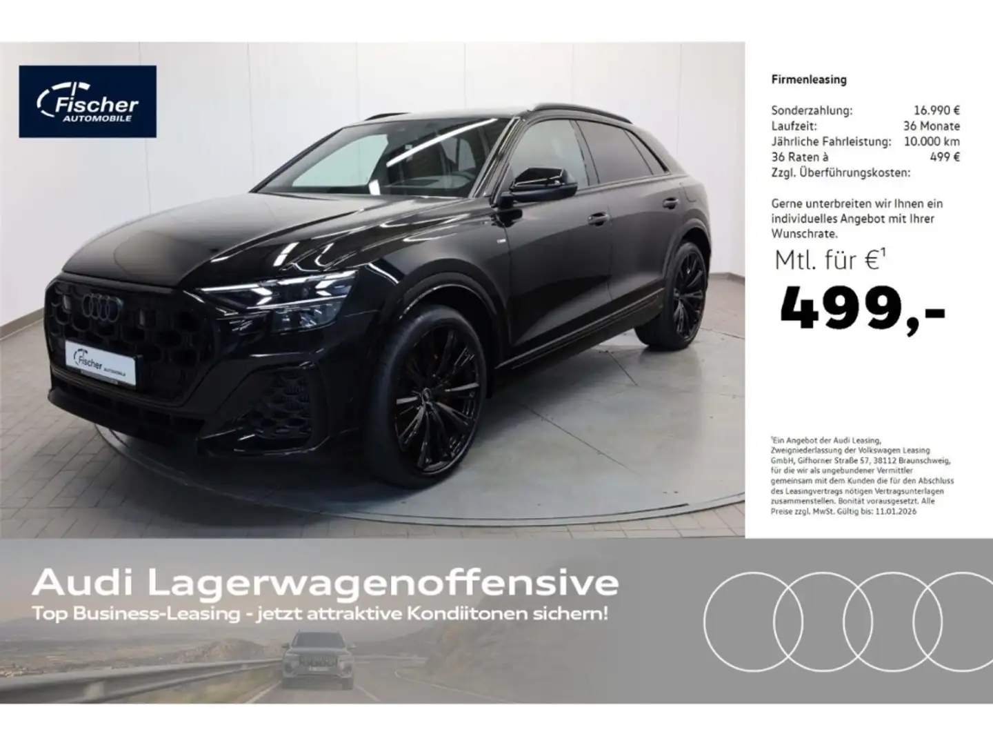 Audi Q8 TFSI e quattro S line business Schwarz - 1