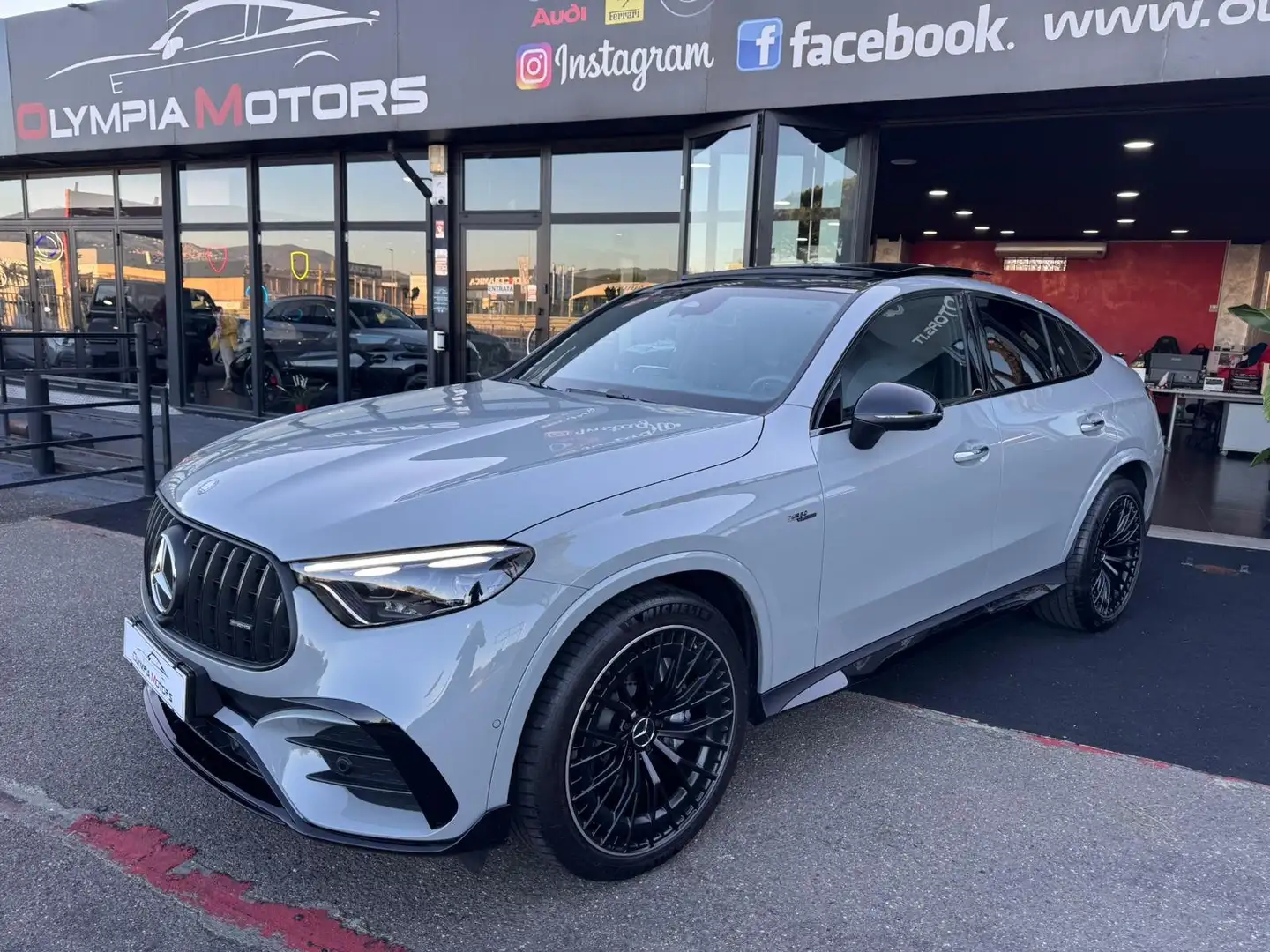 Mercedes-Benz GLC 43 AMG 4M COUPE TETTO BURMASTER LED CARBON KAMERA 360 Grijs - 1