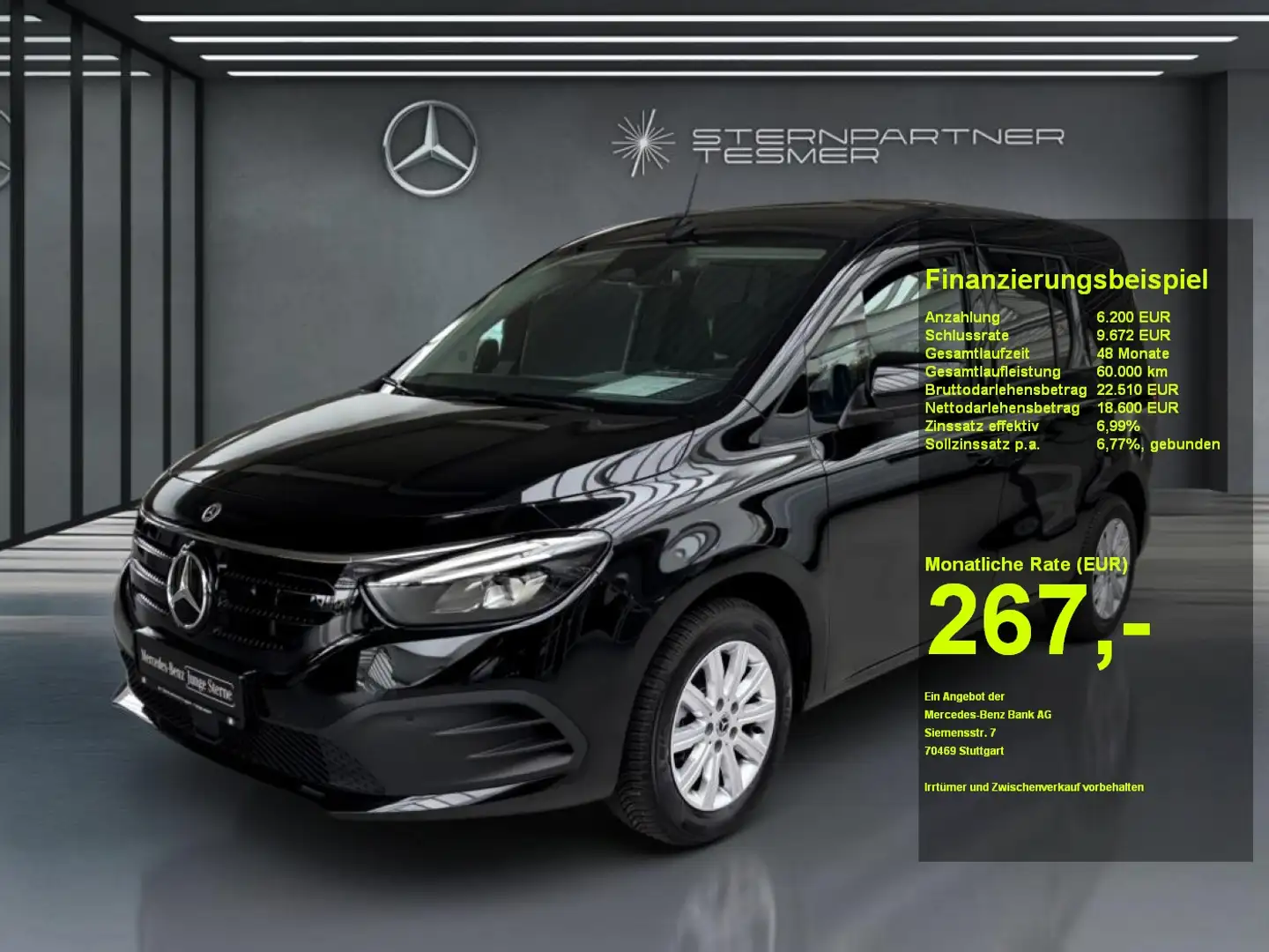 Mercedes-Benz EQT 200 Style LED-PTS-SHZ-MBUX-Klimaaut Nero - 1