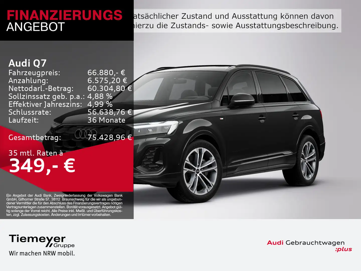 Audi Q7 50 TDI Q S LINE PANO 7-SITZE LUFT AHK HuD Schwarz - 1
