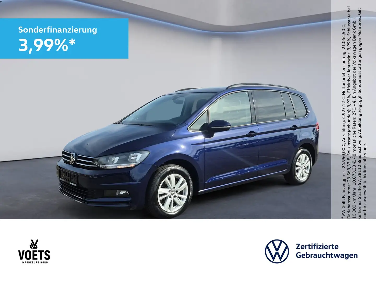 Volkswagen Touran 1.5TSI COMFORTLINE Navi+Panorama+PDC Niebieski - 1