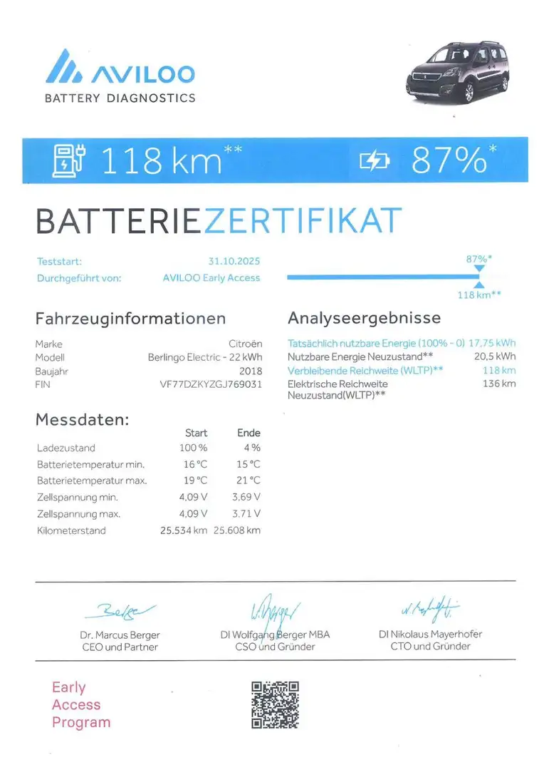 Citroen Berlingo Electric Business Navi Zertifikat Grau - 2