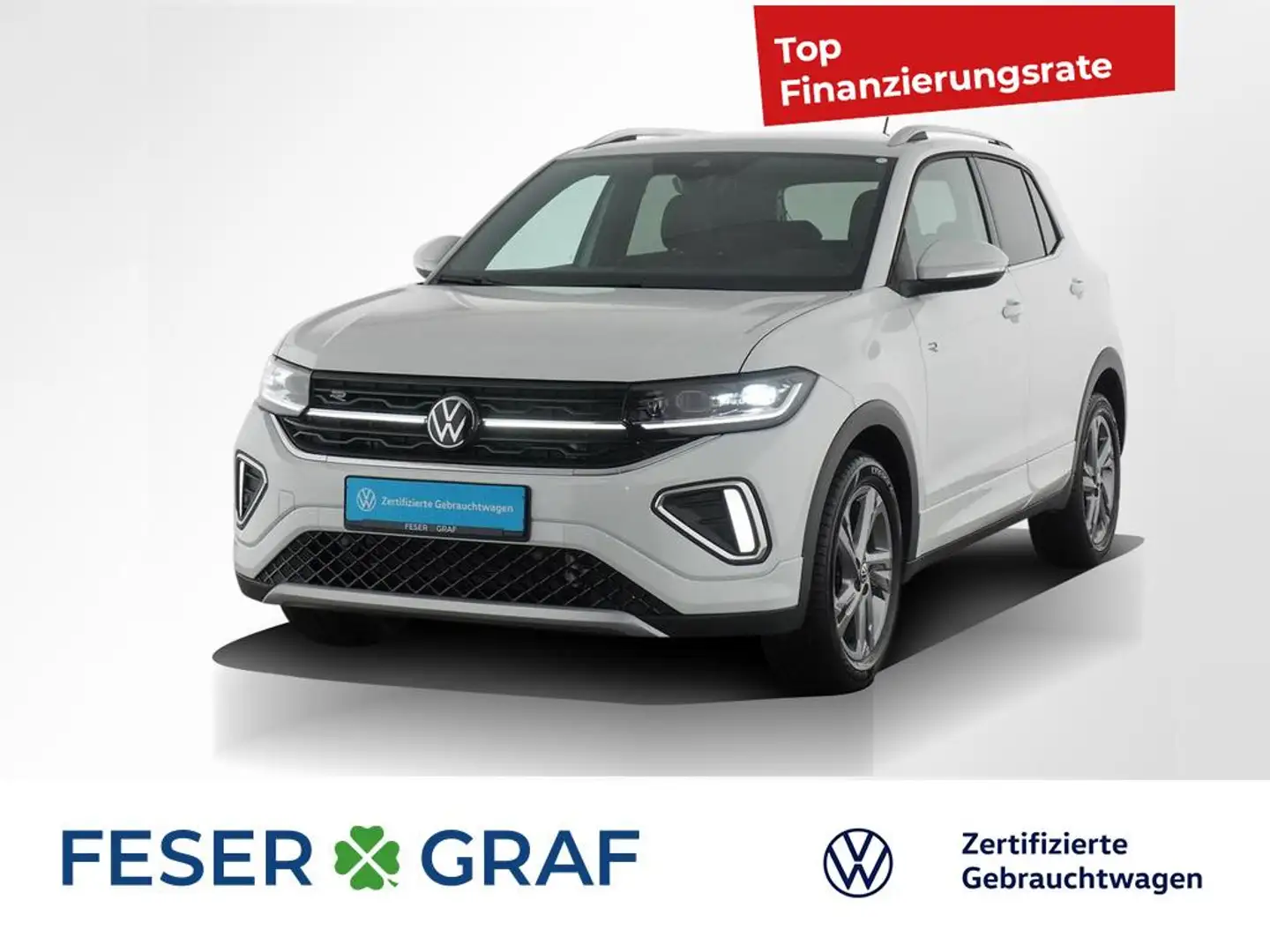 Volkswagen T-Cross 1.0 TSI R-Line DSG AHK Matrix Kamera 17` Weiß - 1