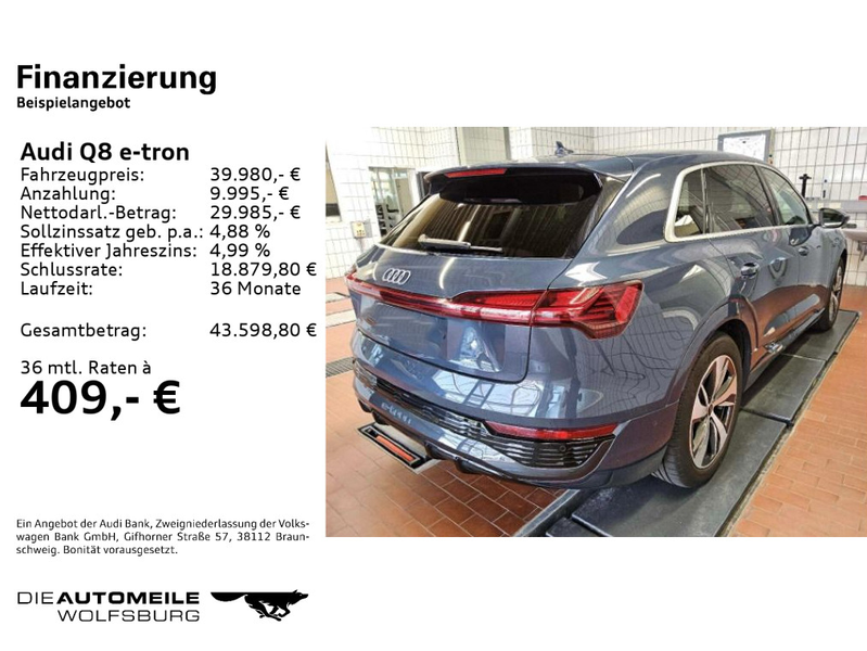 Audi Q8 e-tron 50 Q S line LED/Luft/ACC/Navi/AHK — photo 2