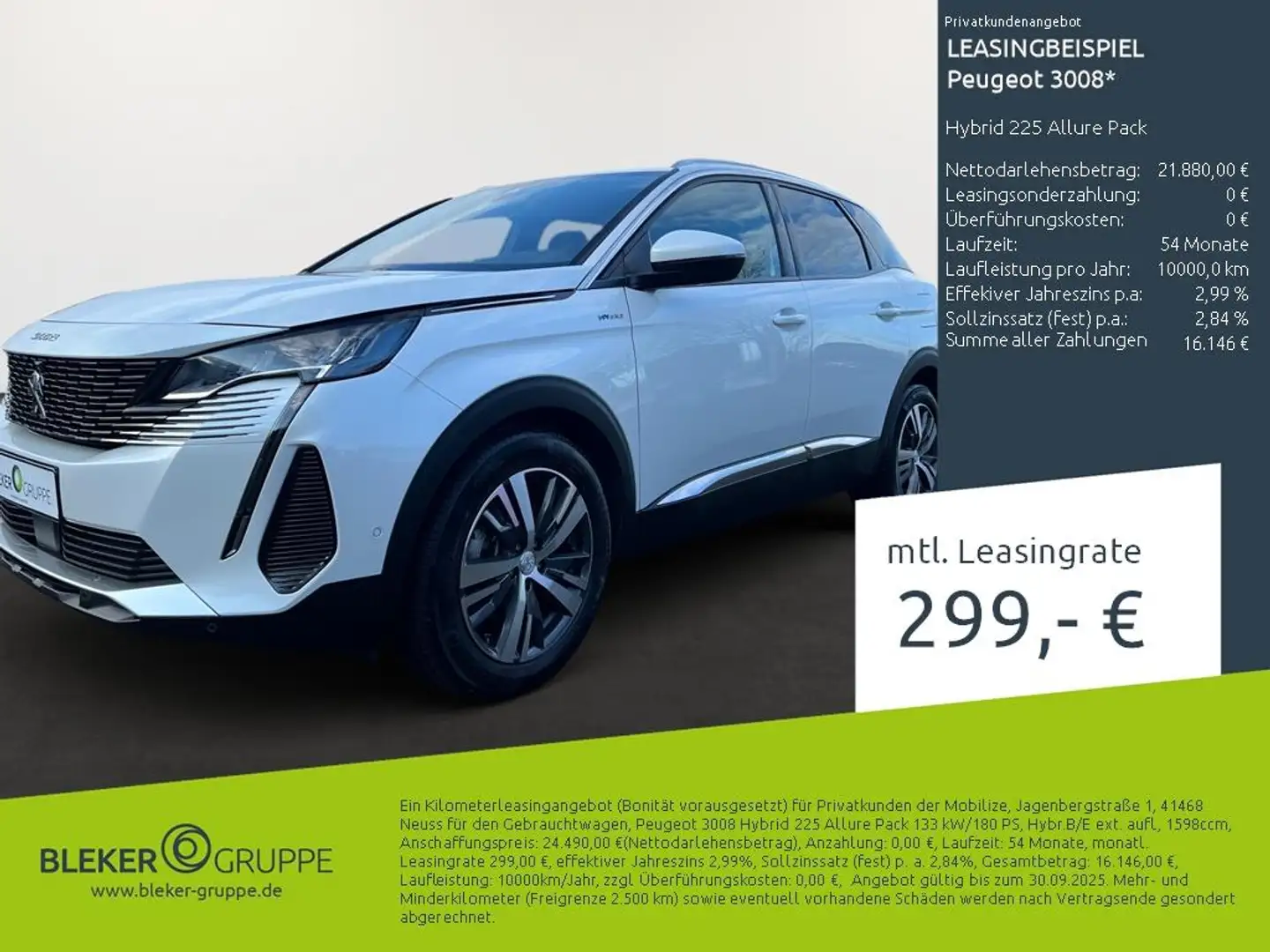 Peugeot 3008 Hybrid 225 Allure Pack Weiß - 2