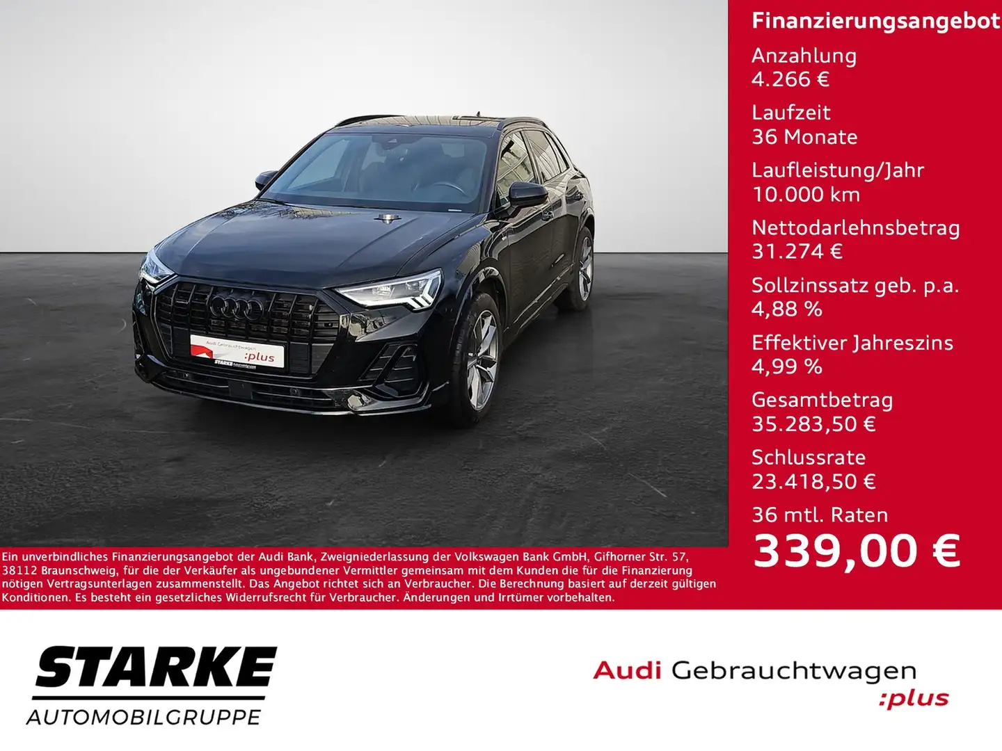 Audi Q3 40 TFSI S tronic quattro S line NaviPlus LED Pa... Schwarz - 1