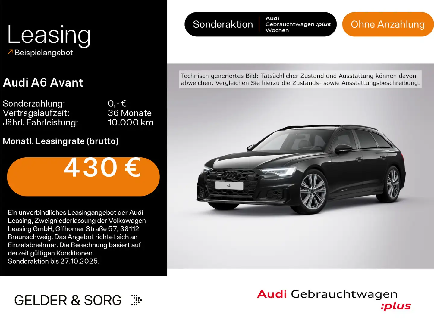 Audi A6 50 TDI qu. S line Matrix*HuD*Pano*360° Schwarz - 1