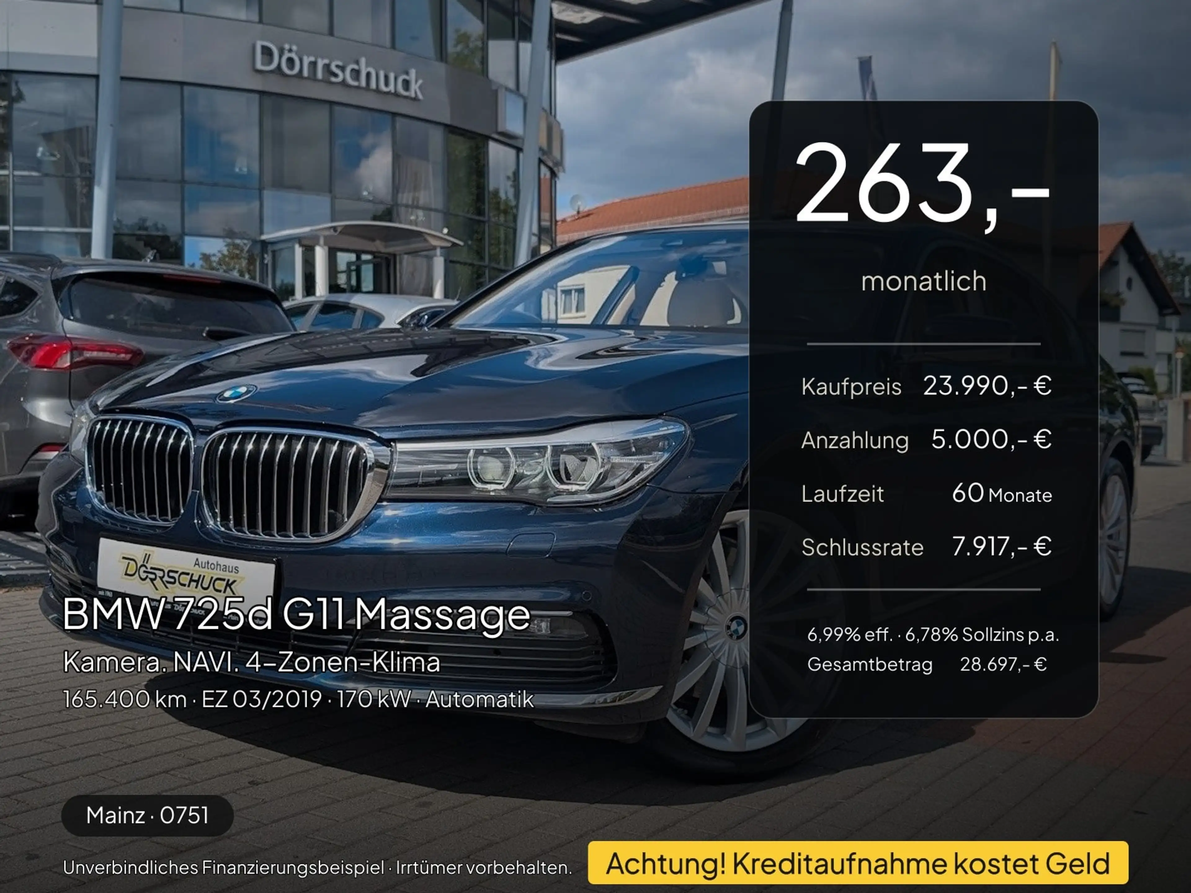 BMW 725 725d G11 Massage. Kamera. NAVI. 4-Zonen-Klima — photo 2