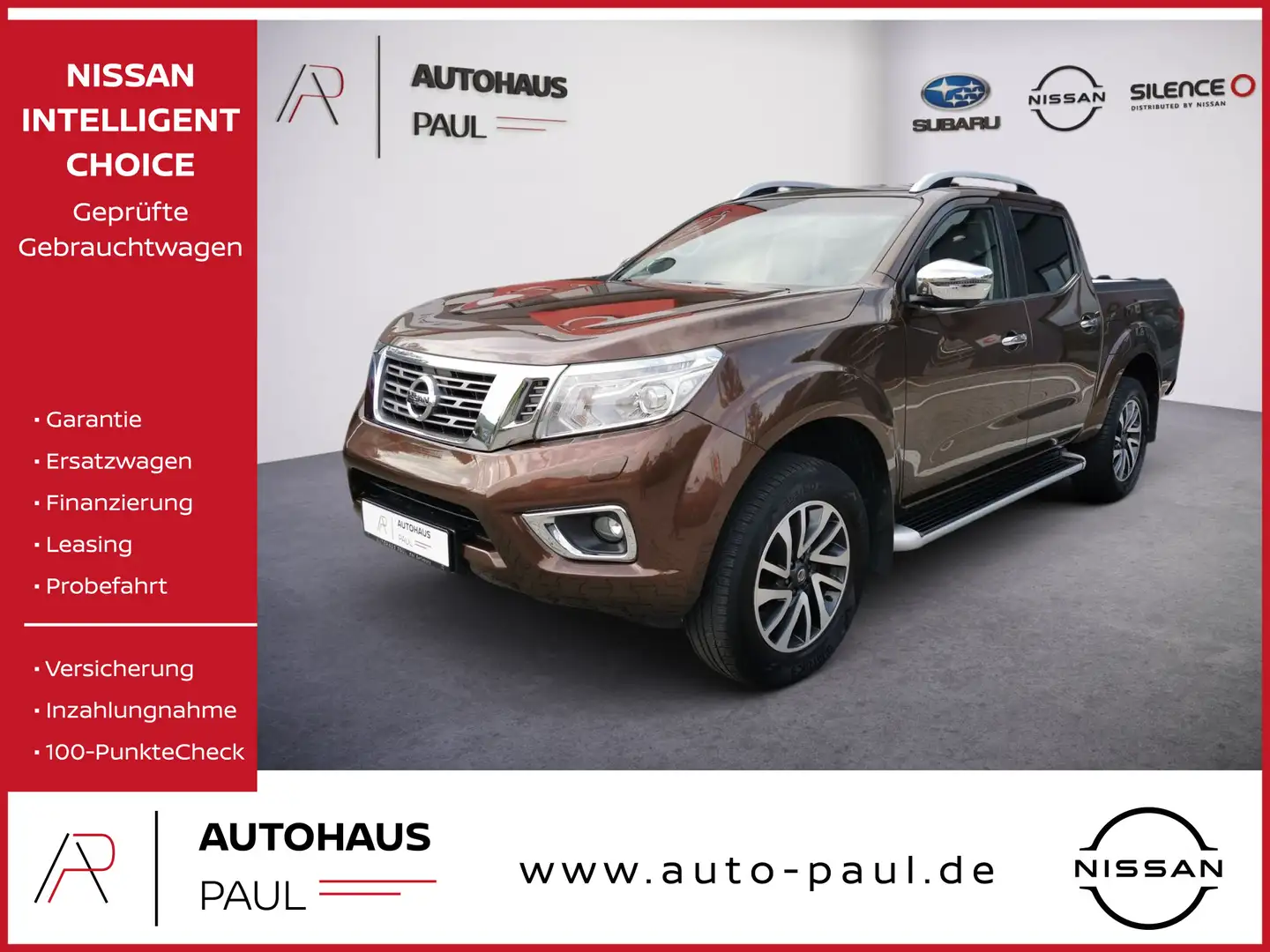 Nissan Navara 4x4 2.3 dCi Tekna DC, Leder, Kamera 360° Braun - 1