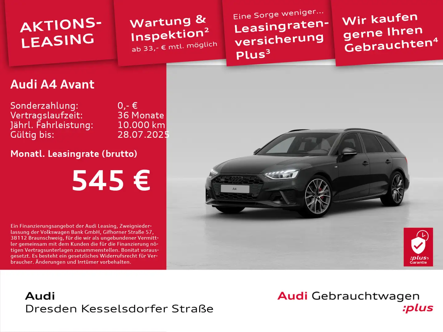 Audi A4 S line 40 TFSI quattro 150(204) kW(PS) Noir - 1