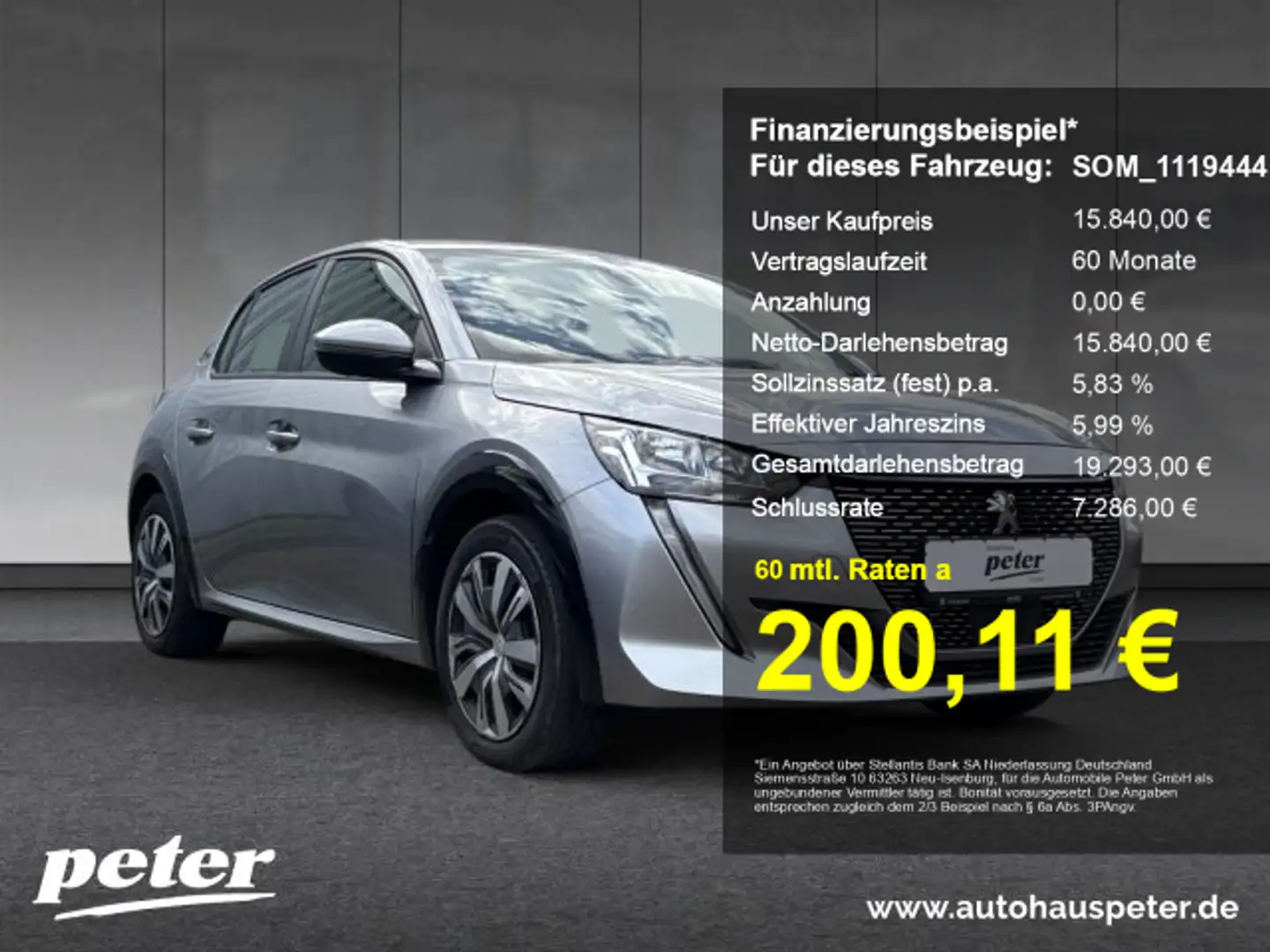 Peugeot 208 e-208 Active 136 +11KW OBC+SHZ+Bluetooth+ Grau - 1