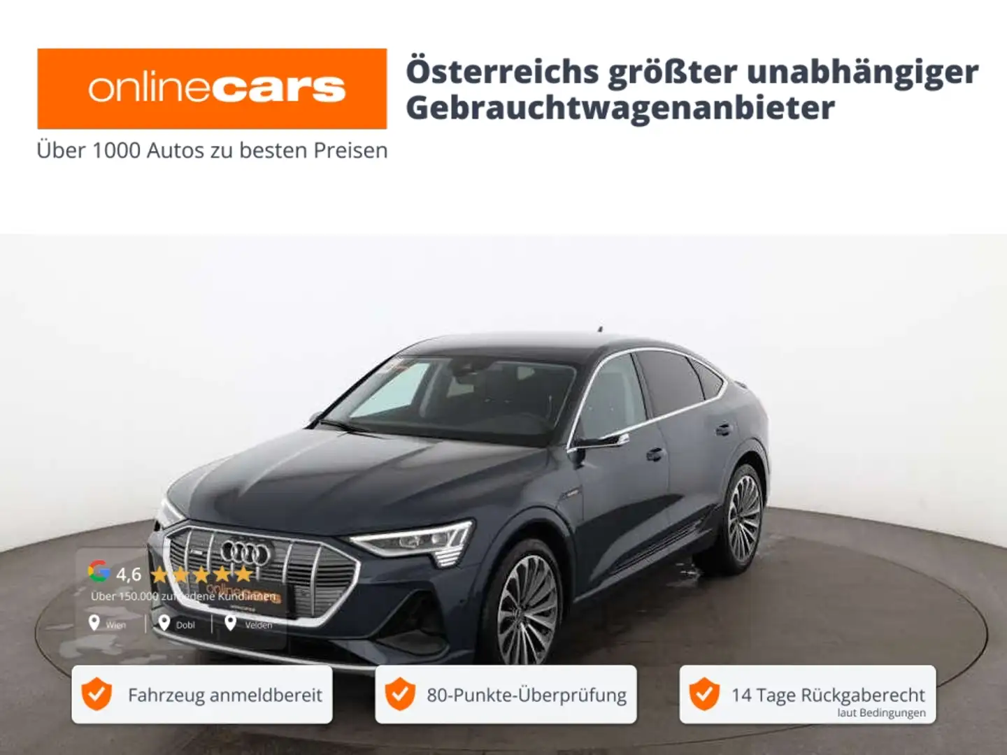 Audi e-tron SB 55 quattro S-Line 95kWh Aut MATRIX AHK Blau - 1