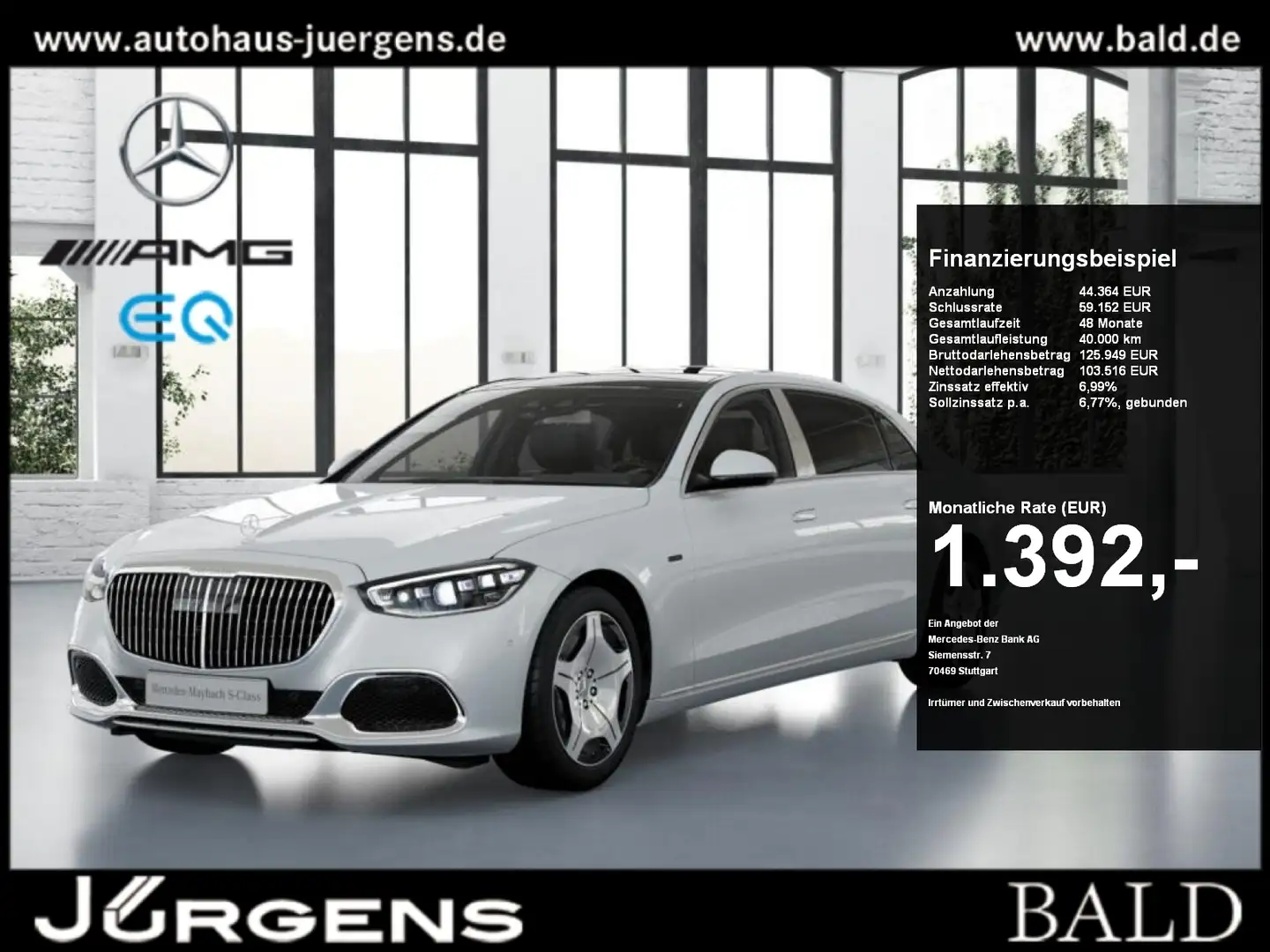 Mercedes-Benz S 580 e Maybach Exclusive/Pano/HAL/Burm/TV-Fond Weiß - 1