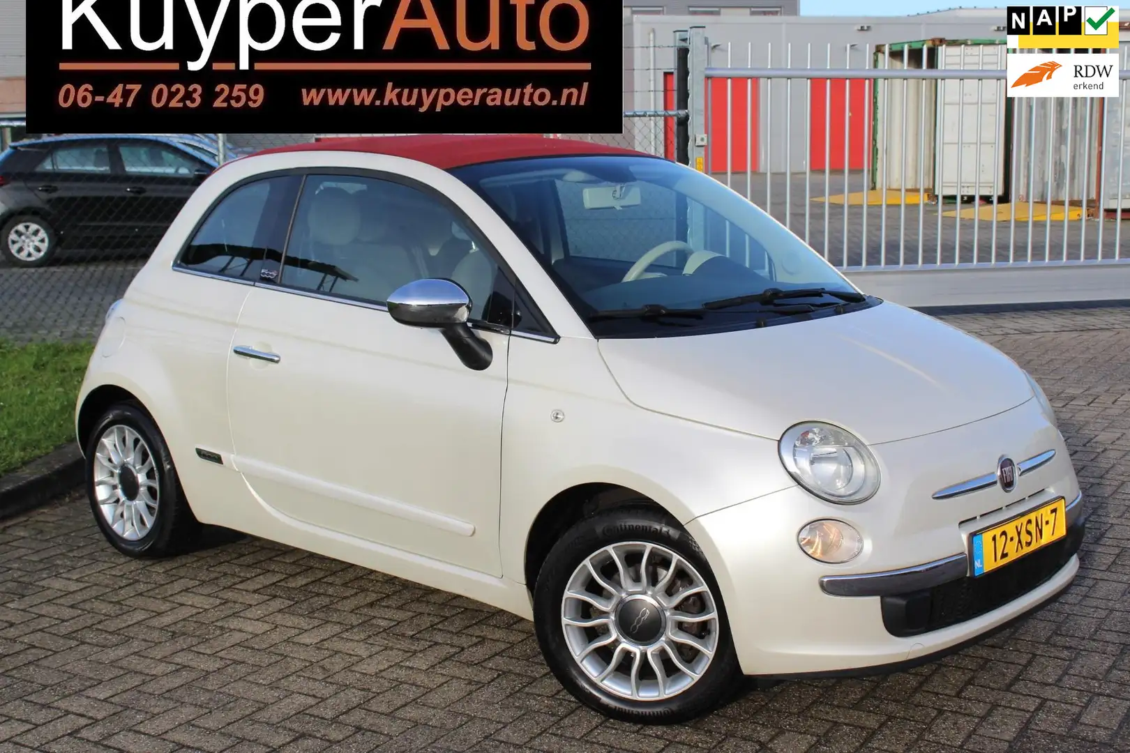 Fiat 500C 0.9 TwinAir Lounge cabrio parelmoer lage km Wit - 1