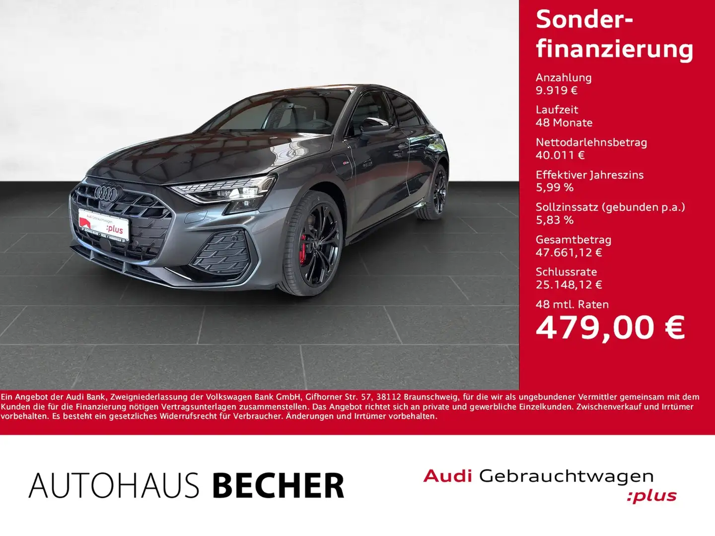 Audi A3 Sportb S line 45 TFSIe S tronic /Pano/Sonos/LED Grau - 1