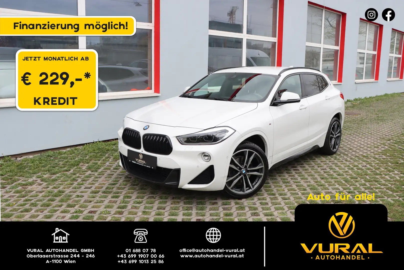 BMW X2 sDrive 18 d M Sport | NAVI | LEDER | Weiß - 1