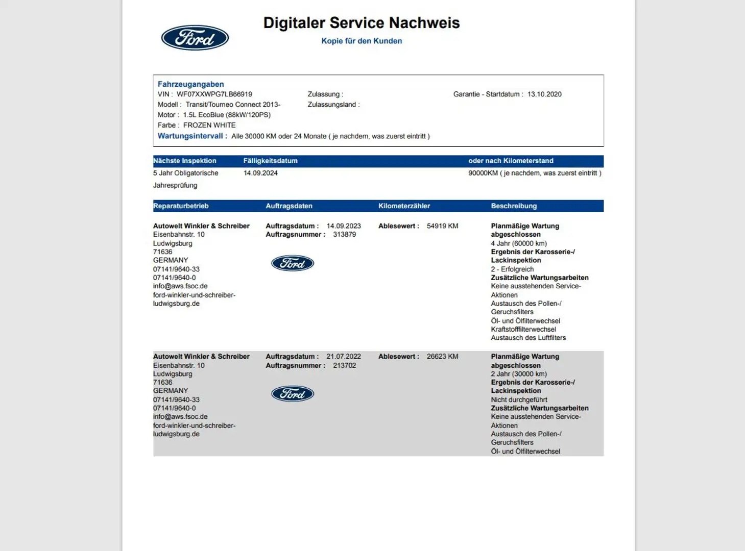 Ford Transit Connect Kombi L2 lang Trend Navi Kamera Weiß - 2