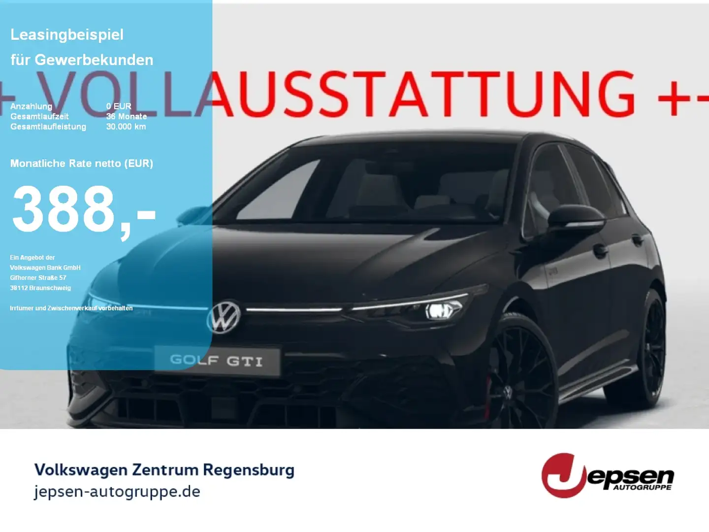 Volkswagen Golf GTI Clubsport 389.- netto VOLL 300 PS Noir - 1