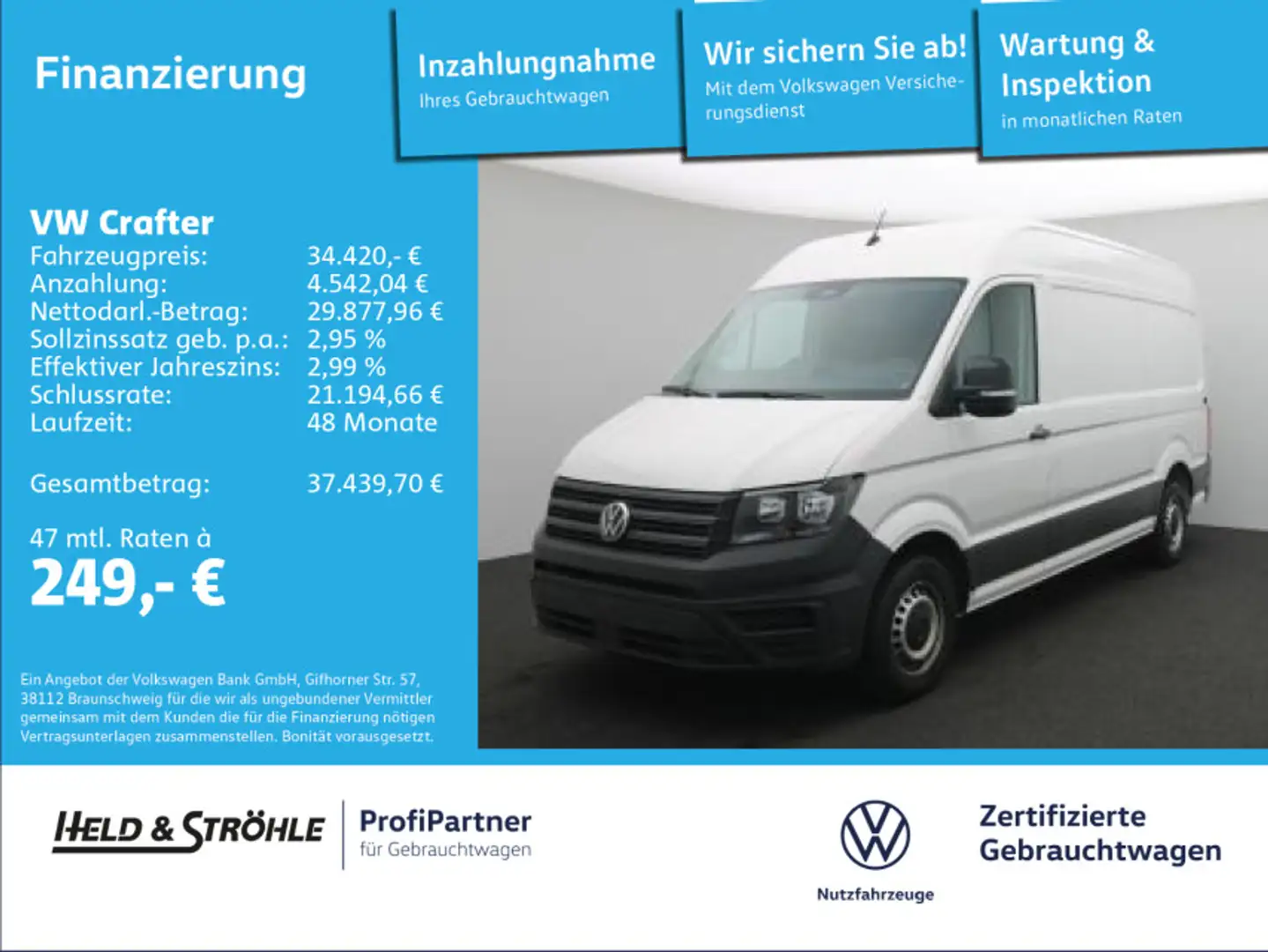 Volkswagen Crafter 35 Kasten MR HD 2.0 TDI KLIMA KAM SHZ Weiß - 1