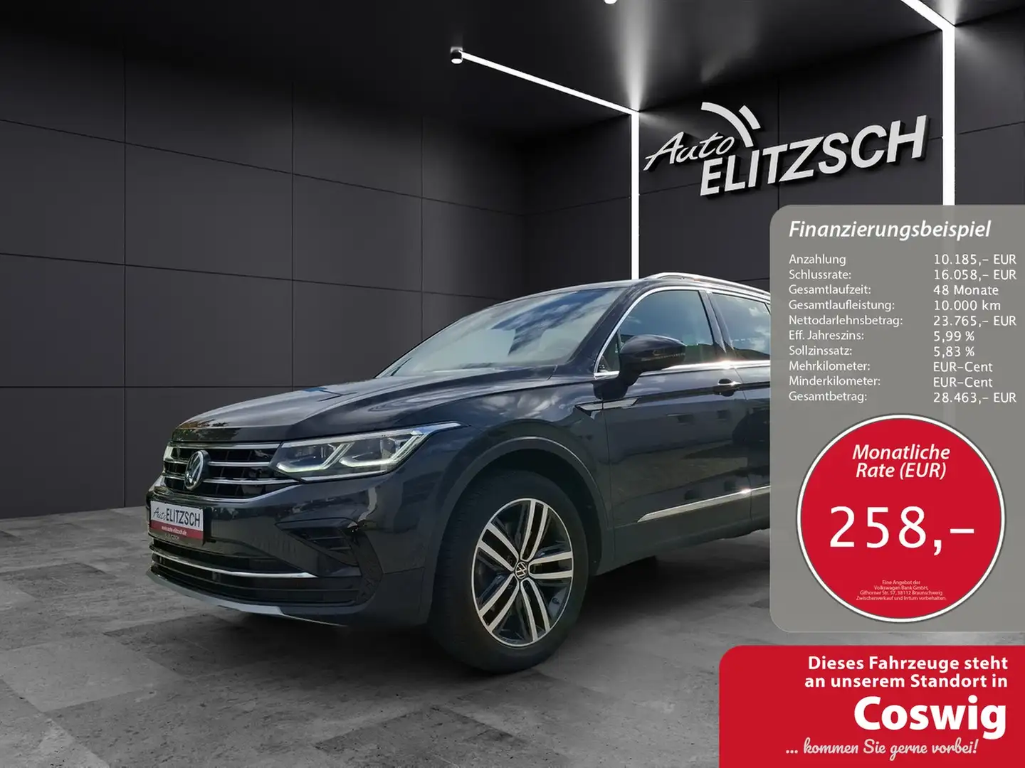Volkswagen Tiguan TDI Elegance DSG 4Mo Matrix AHK Navi AIF´D ACC ... Grau - 1