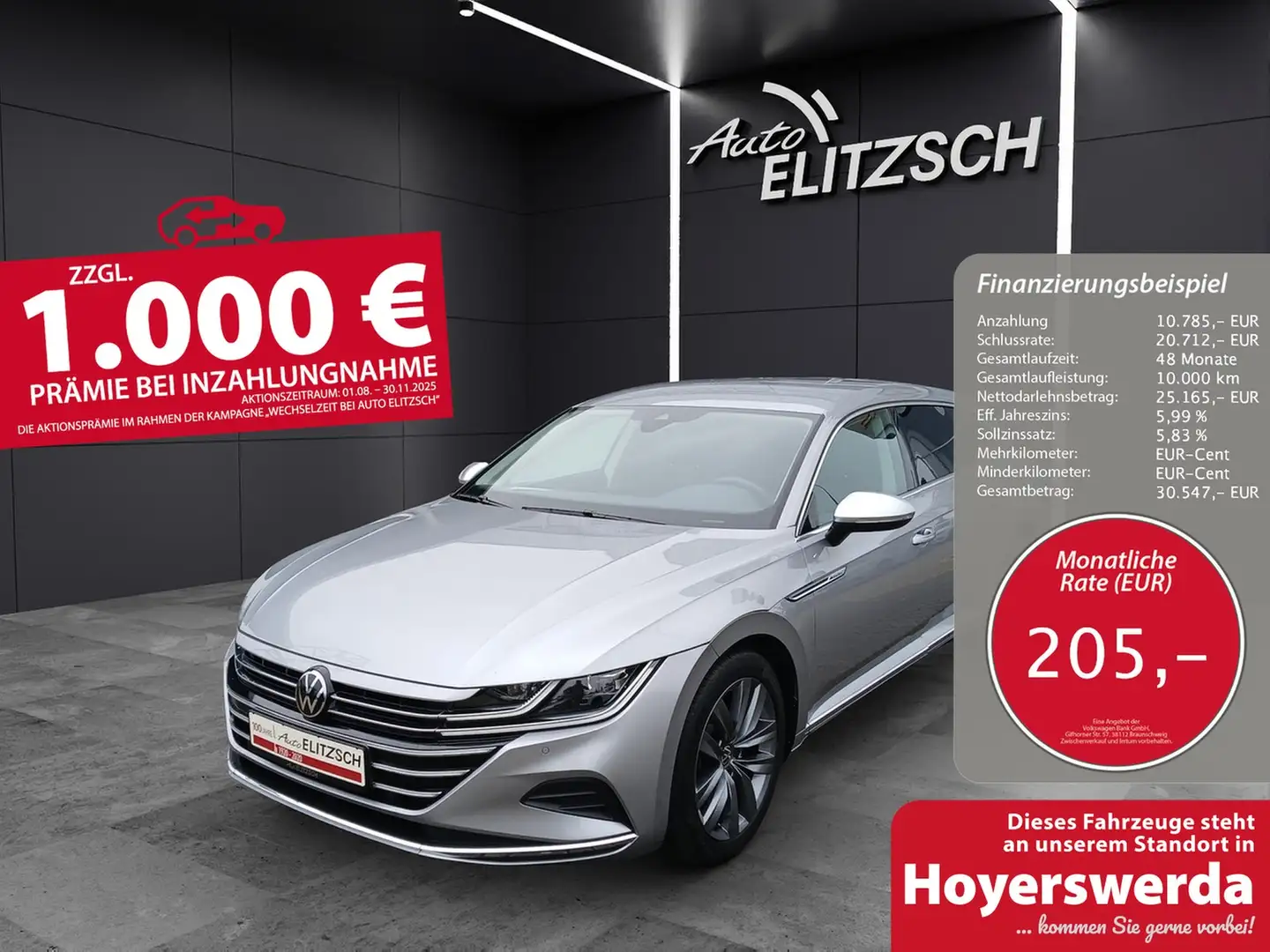 Volkswagen Arteon SB TDI Elegance DSG LED AHK Navi AID ACC RFK SH Silber - 1