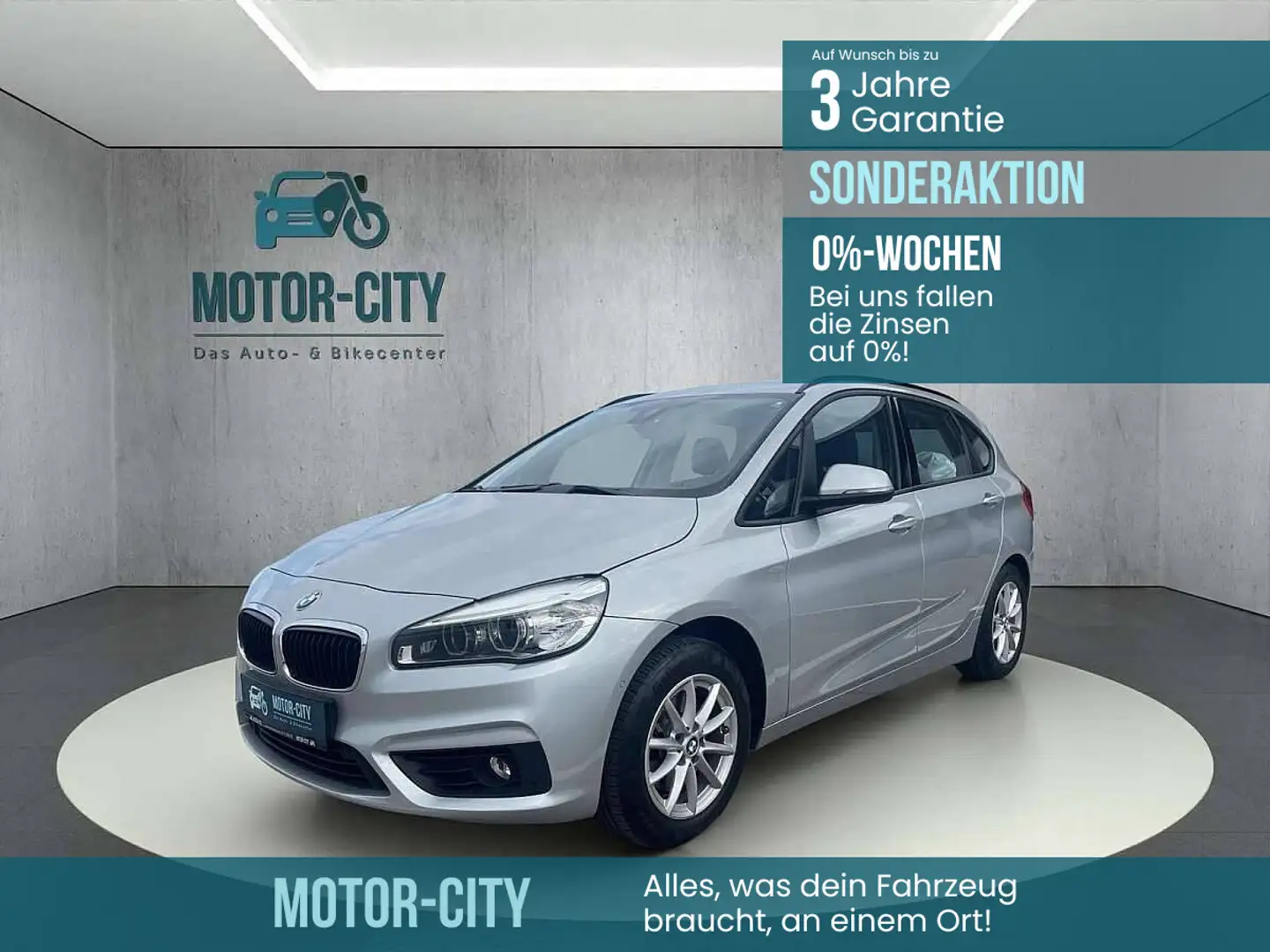 BMW 220 d xDrive Active Tourer Advantage Aut.**0% Gebra... Silber - 1