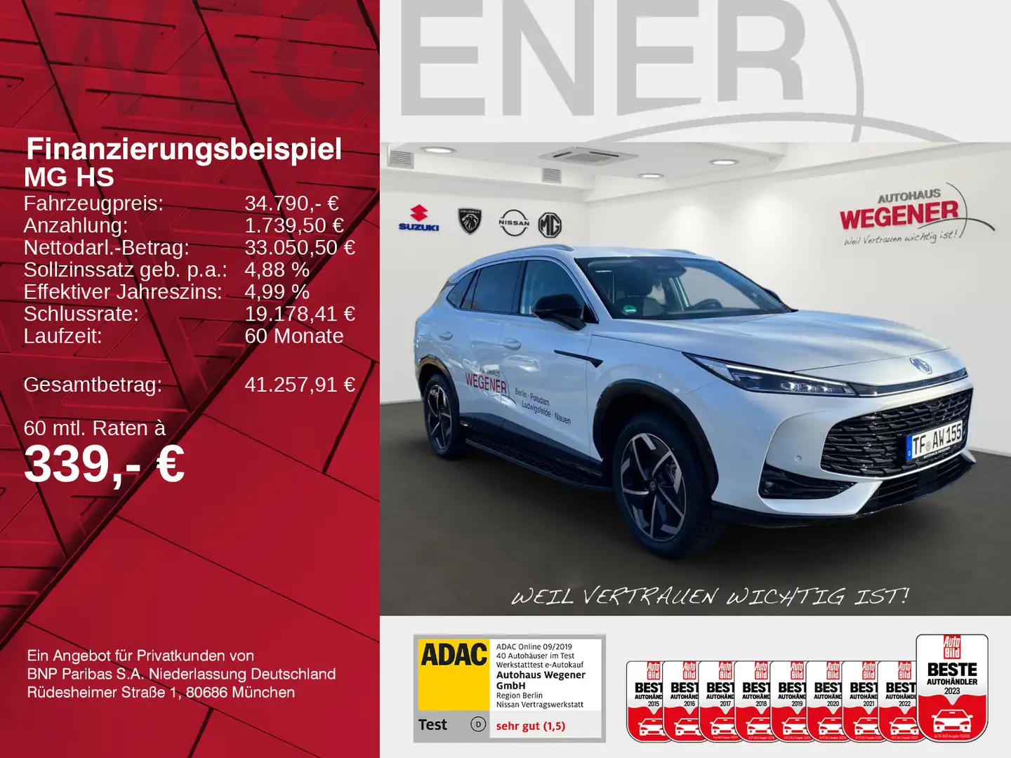 MG HS PHEV Luxury Standheizung|LED|360|CarPlay|ACC Blanc - 2