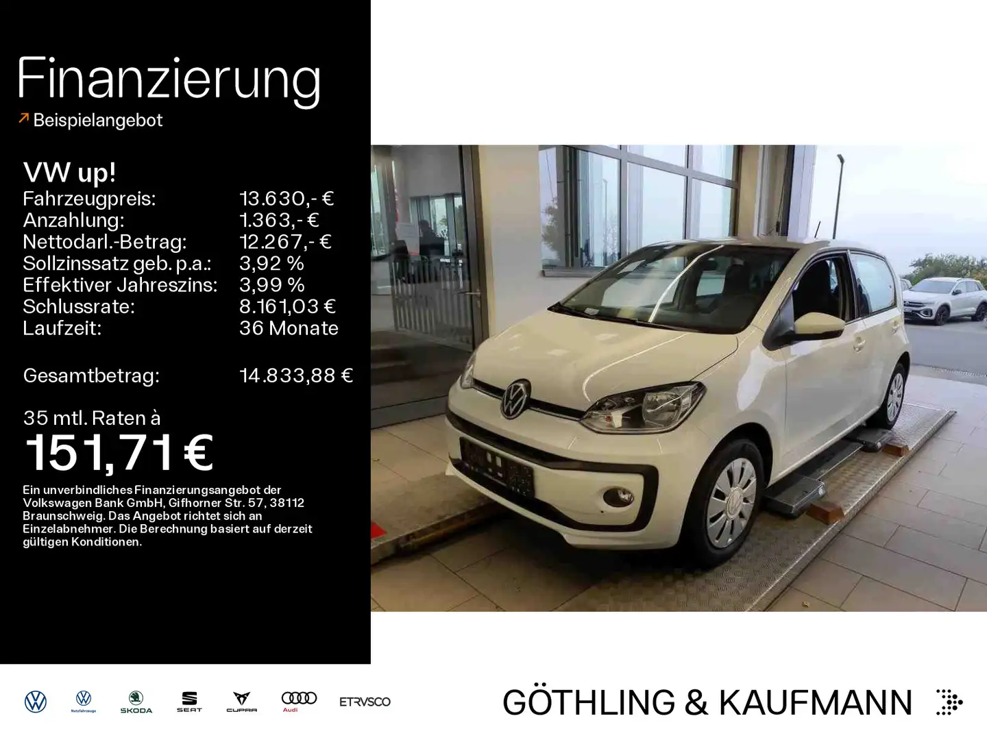 Volkswagen up! move up! 1.0 MPI*KAM*SHZ*PDC*GRA* Blanc - 1