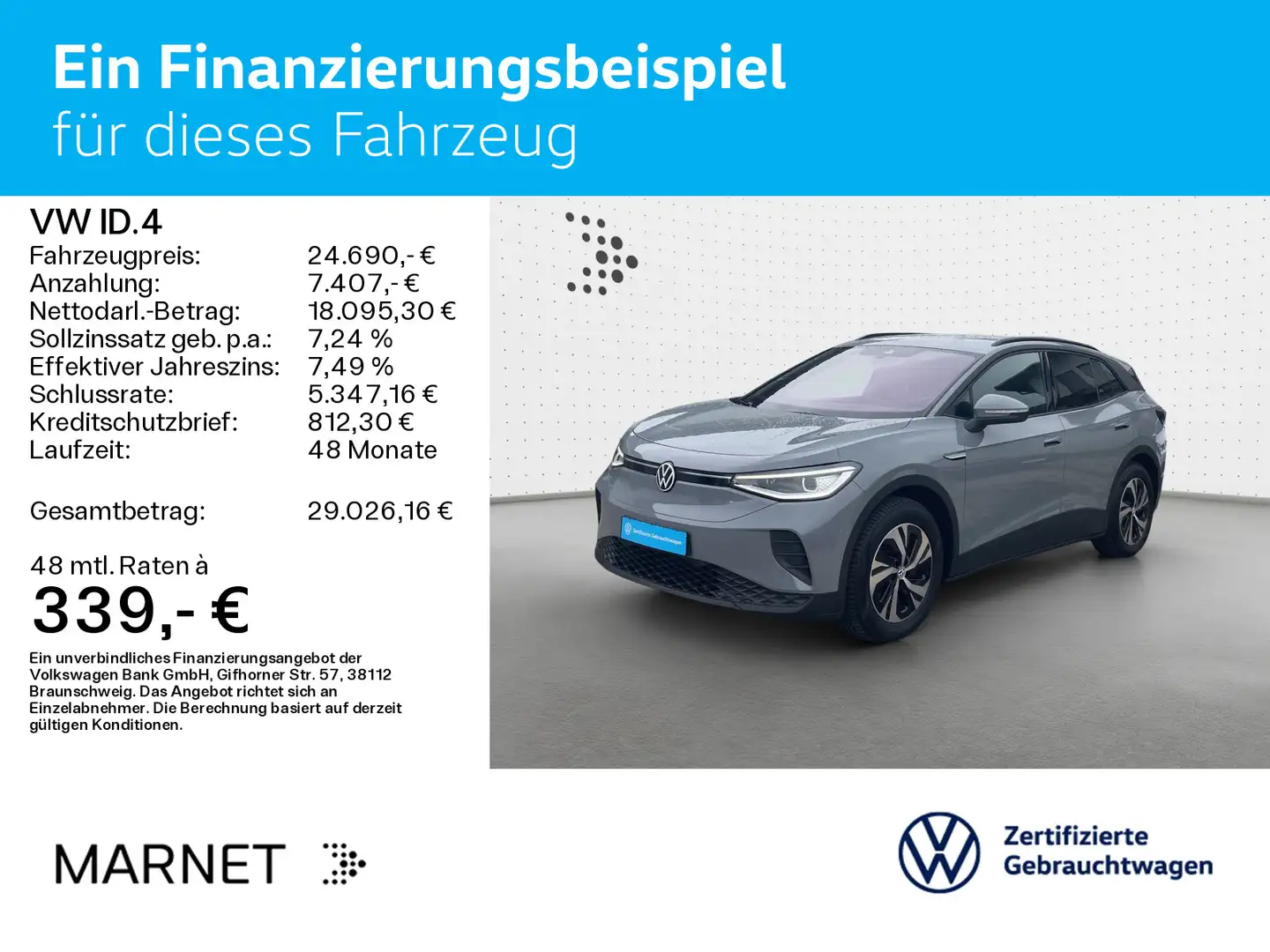 Volkswagen ID.4 Pure*55 kWh* Navi*AHK*Matrix*Kamera*Keyless Grau - 2