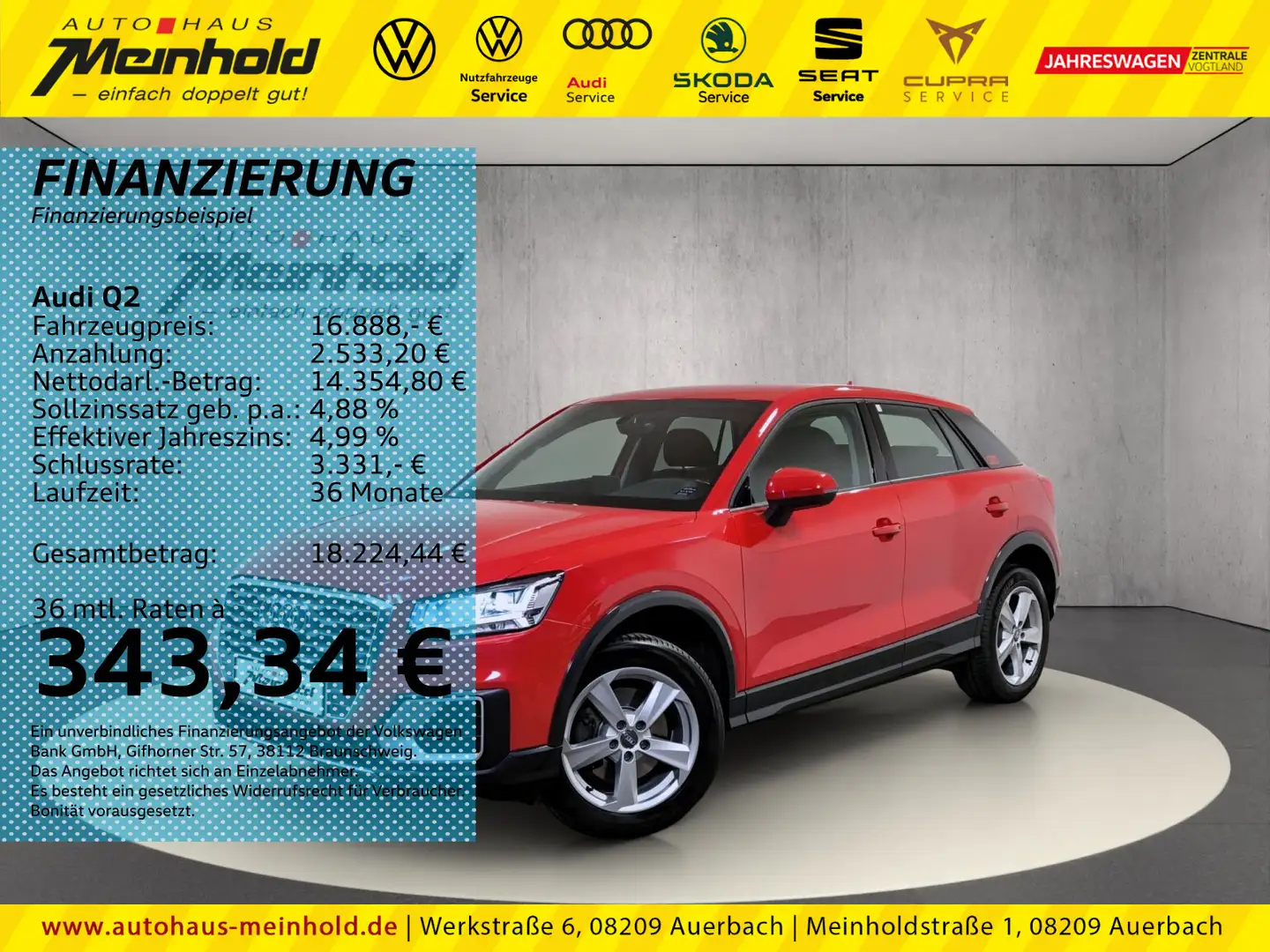 Audi Q2 Sport 1.4 TFSI, Navi, LED, Heckklappe elektr. Rot - 1