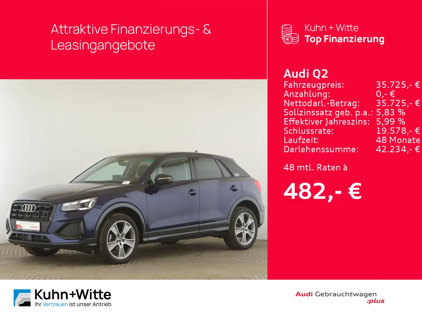 Audi Q2 35 TFSI advanced *AHK*PDC*Matrix*SHZ*MMI-Plus Blau - 1