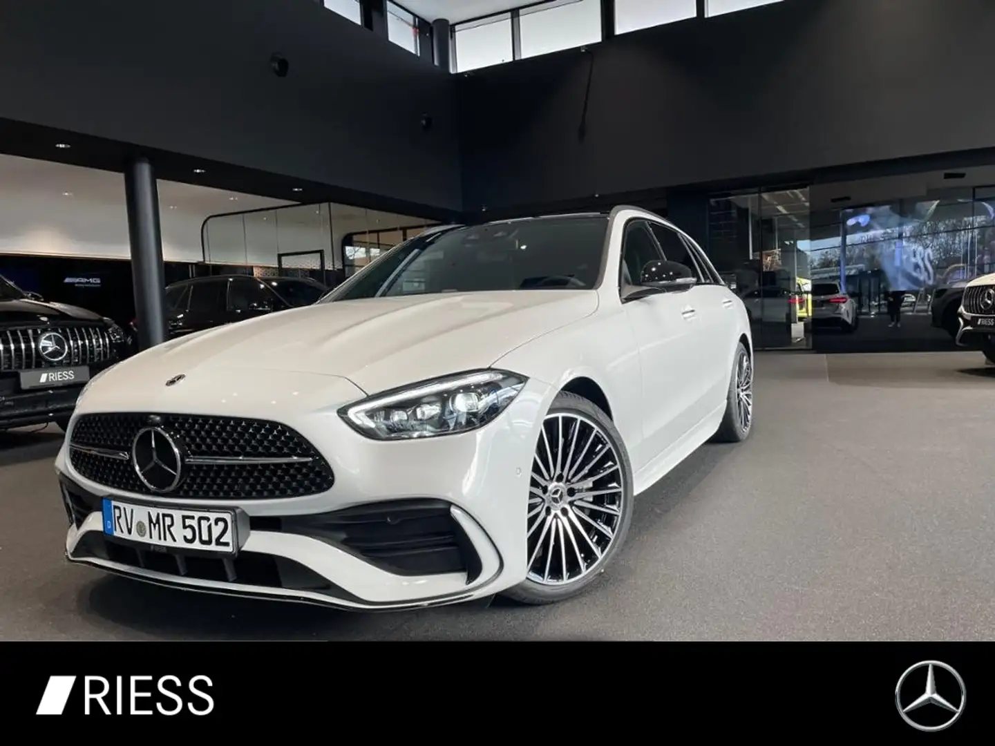 Mercedes-Benz C 220 d T 4M AMG+PANO+AHK+DISTR+KEYL+DIGI L+MEM+ Blanc - 1