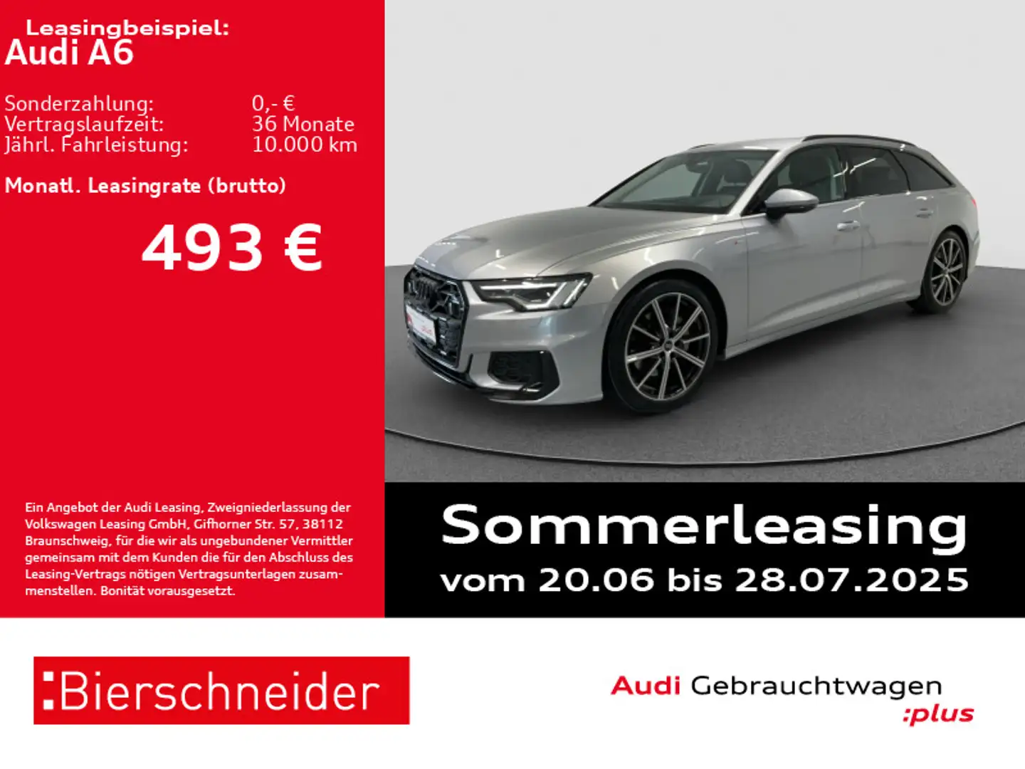Audi A6 Av 50 TDI qu S-Line Black AHK MATRIX HuD 360 Silber - 1