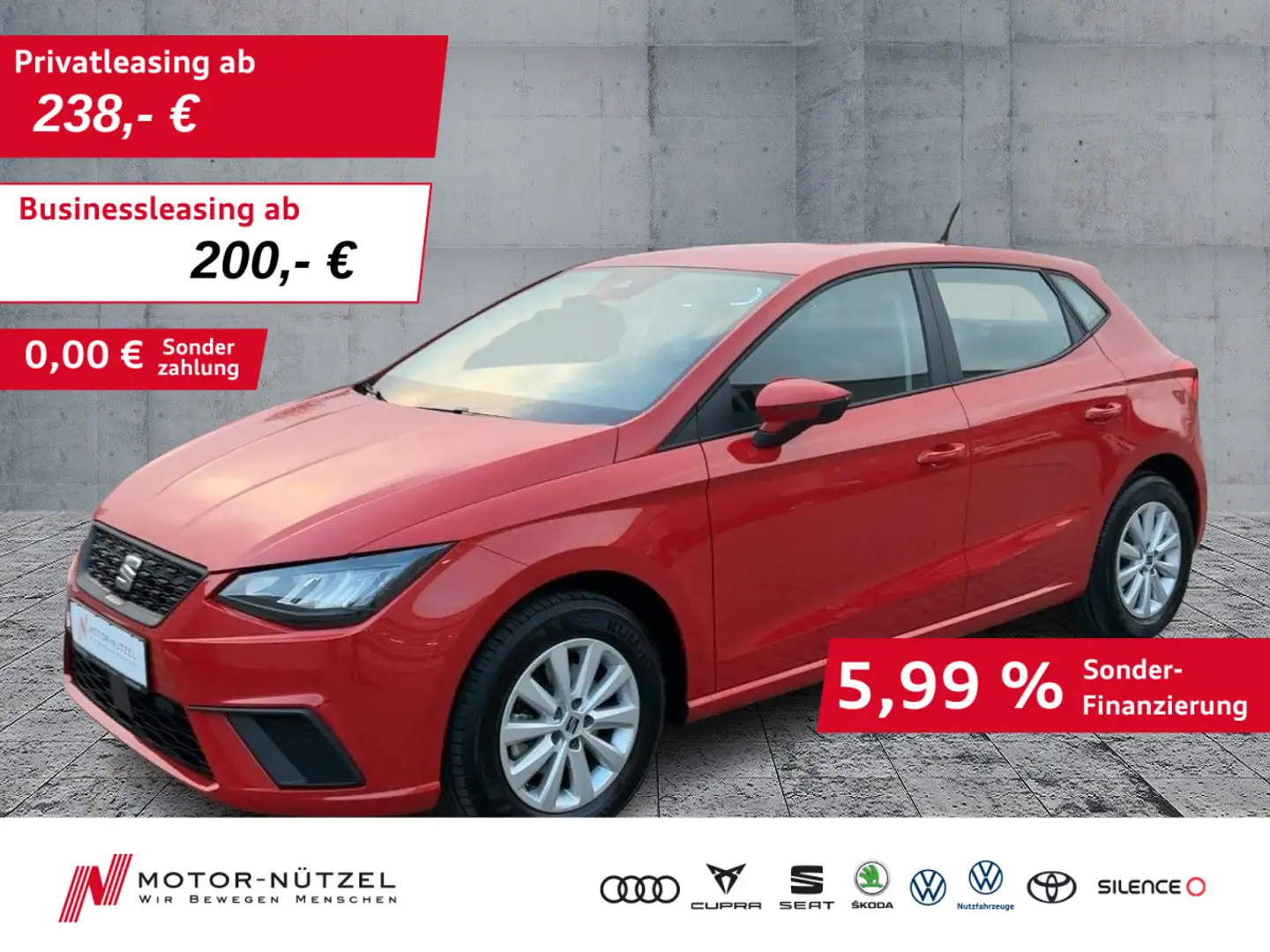 SEAT Ibiza 1.0 TSI DSG STYLE LED+RFK+ACC+SHZ+LM+DAB+ Rot - 1