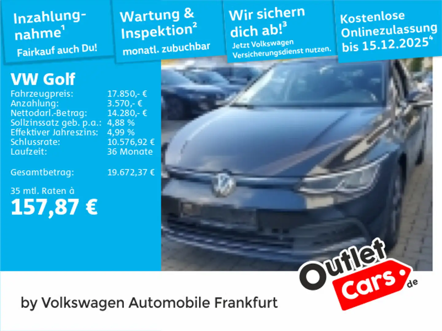 Volkswagen Golf VIII 2.0 TDI DSG Active Navi LED DAB+ Front Schwarz - 1