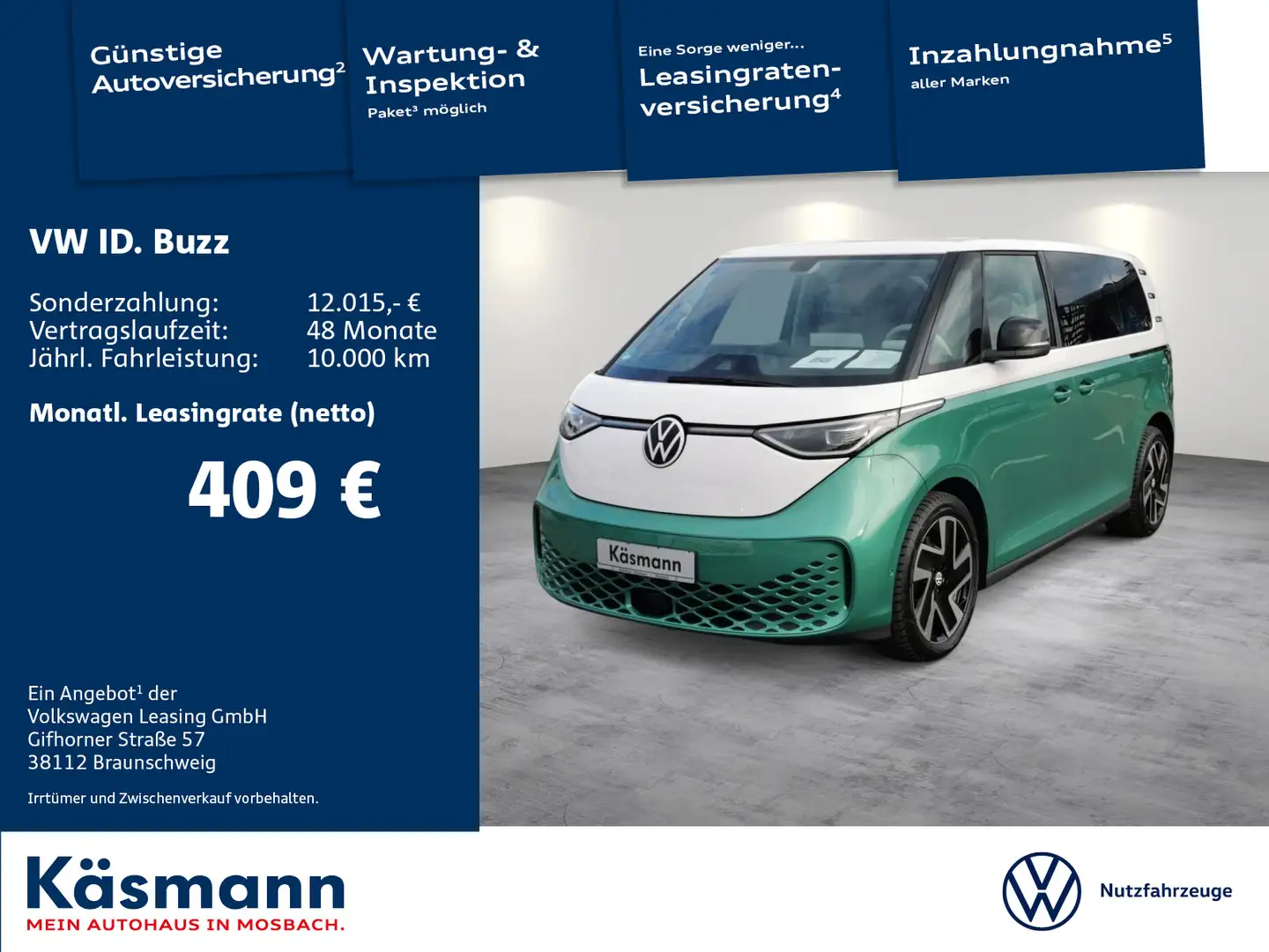 Volkswagen ID. Buzz ID.Buzz Pro AHK MATRIX KAM NAV ACC Grün - 1