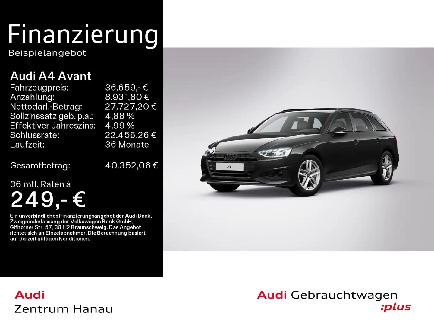 Audi A4 40 TDI S tronic  ADVANCED *INT S LINE* Schwarz - 1