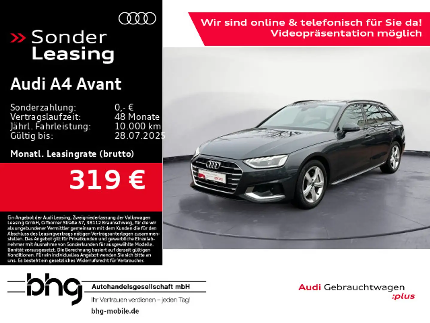 Audi A4 40 TFSI advanced LED/AHK/ACC/Navi/Assis Grau - 1