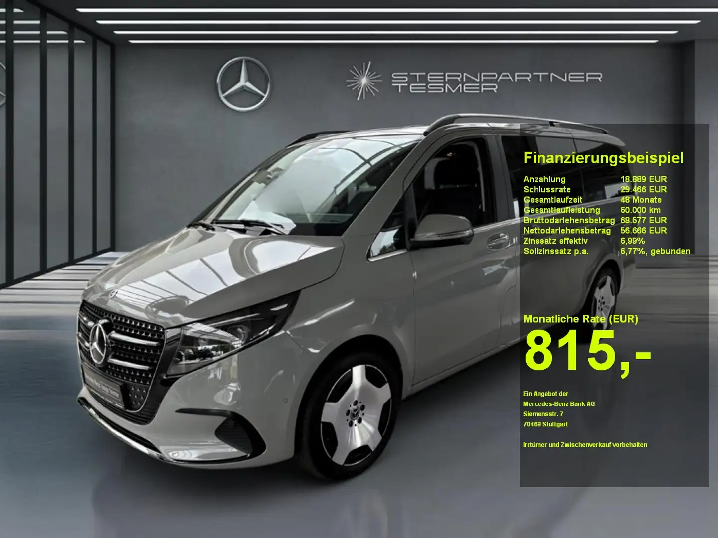 Mercedes-Benz V 250 d 4MATIC AVANTGARDE Lang +Avantgarde+MBUX Grijs - 1
