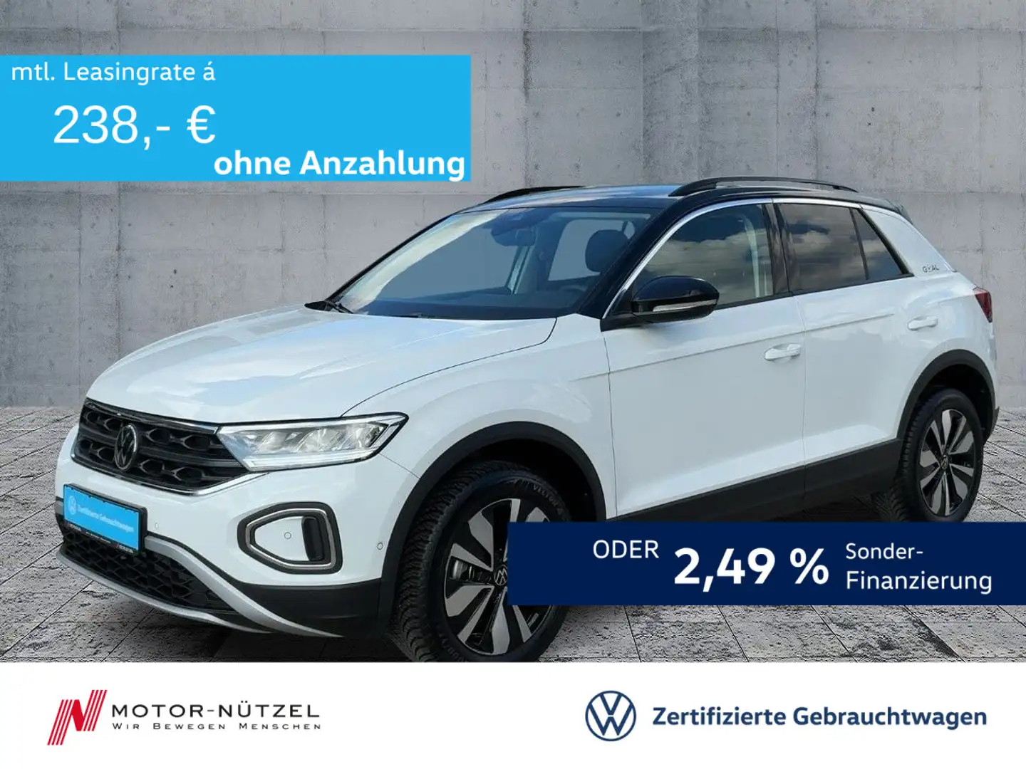 Volkswagen T-Roc 1.0 TSI GOAL 5JG+LED+NAVI+AHK+ACC+SHZ+DAB Weiß - 1