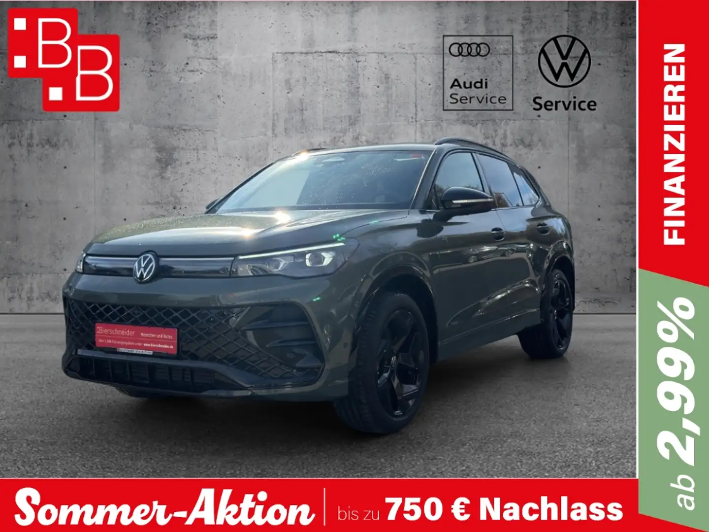 Volkswagen Tiguan 2.0 TDI DSG R-Line IQ-LIGHT DIGITAL PRO 19 SCHIEBE Grün - 1