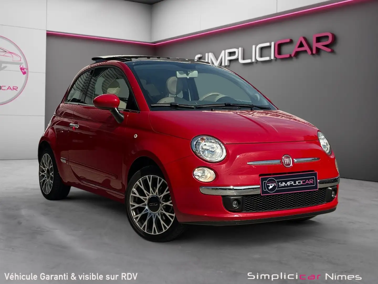 Fiat 500 500 1.2 8V 69 ch Lounge Rouge - 1