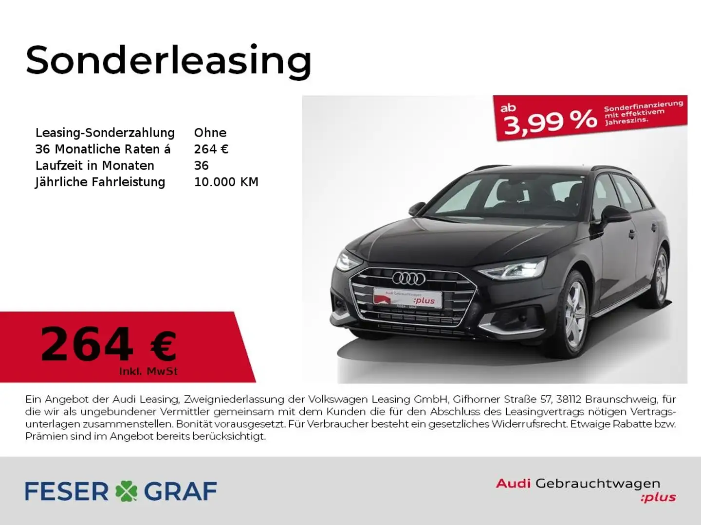Audi A4 Advanced 35 TFSI S tronic Vir. Cockpit/Navi Schwarz - 1